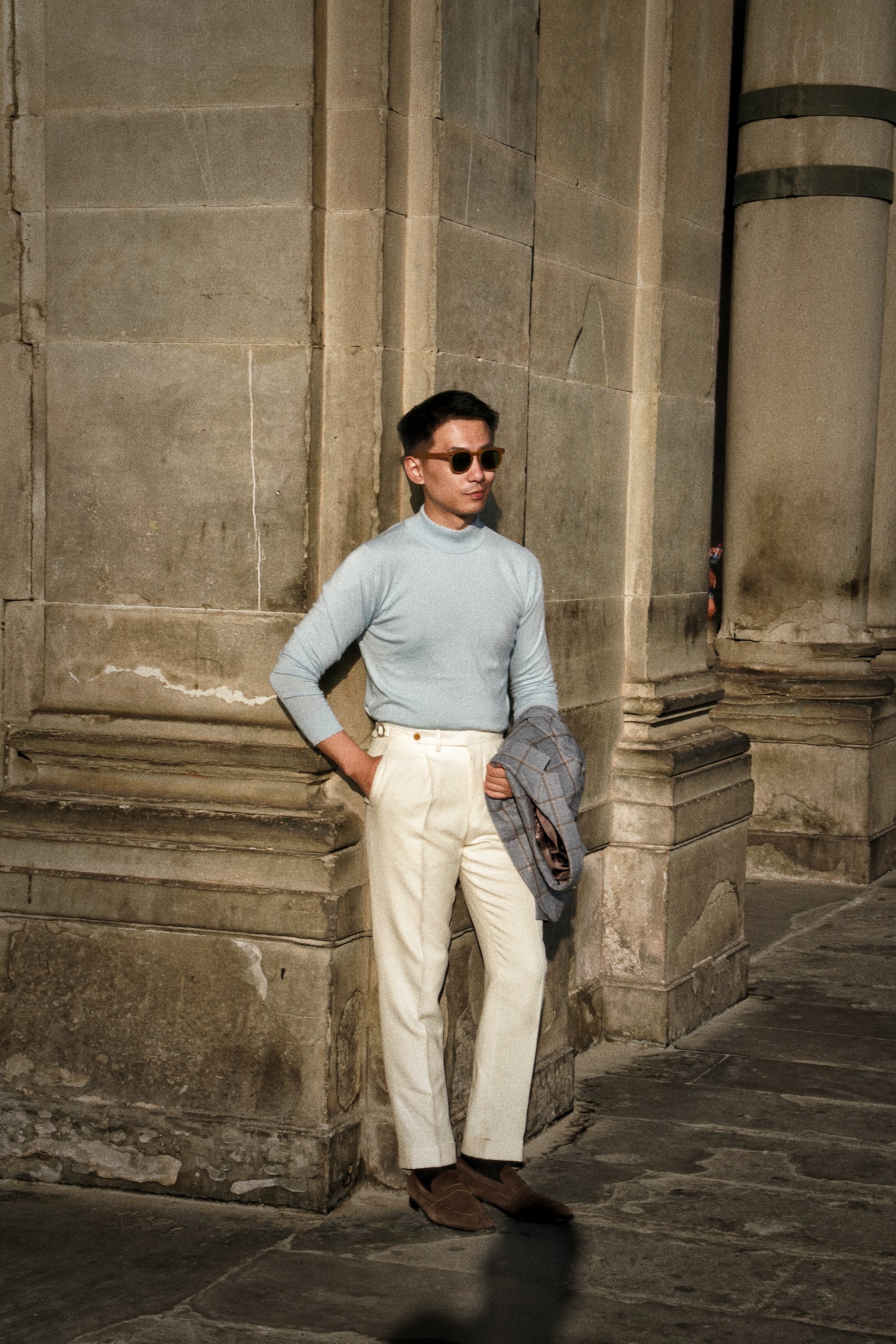 Sky Blue Mock Neck Jumper