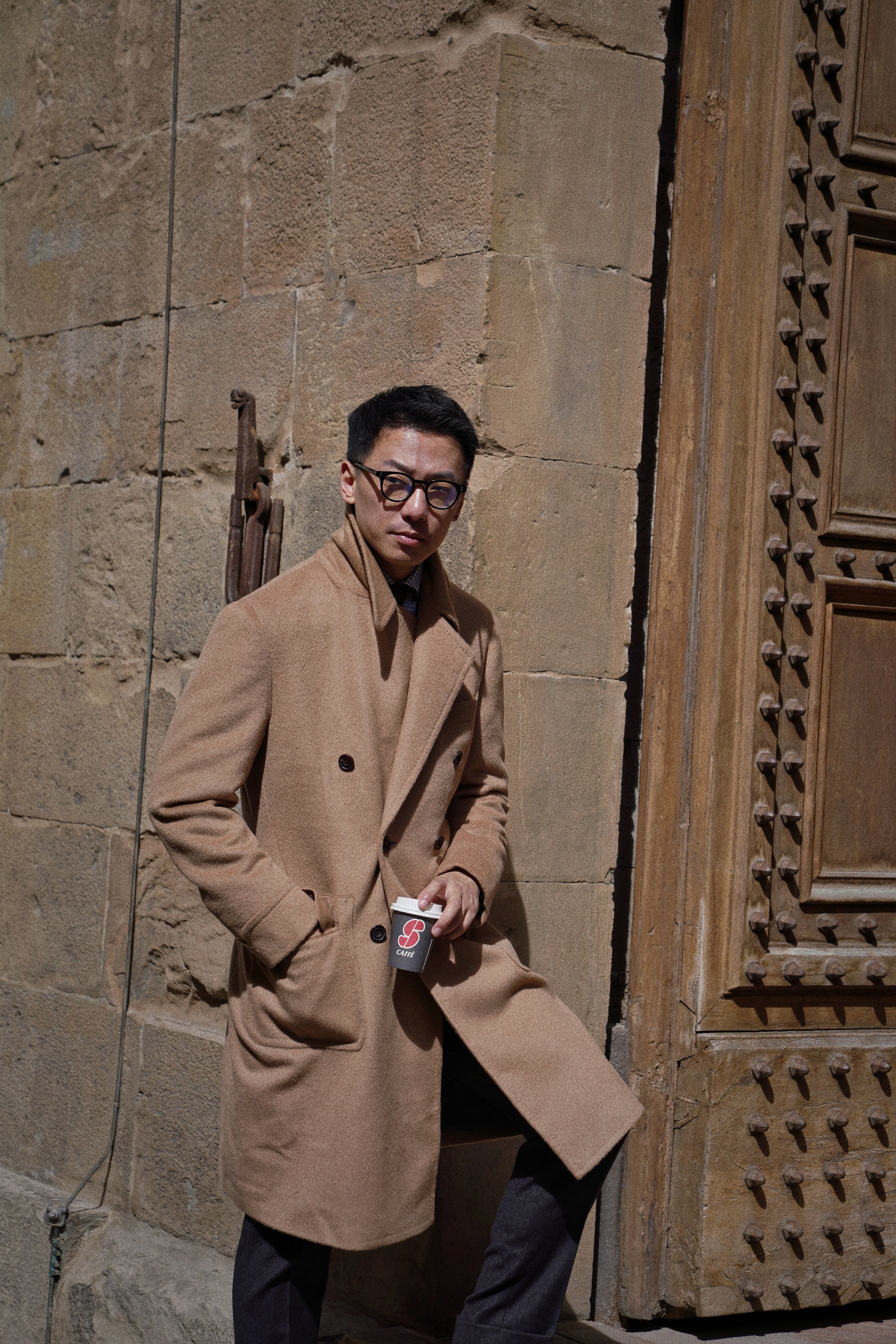 Light Brown Camel Hair Polo Coat