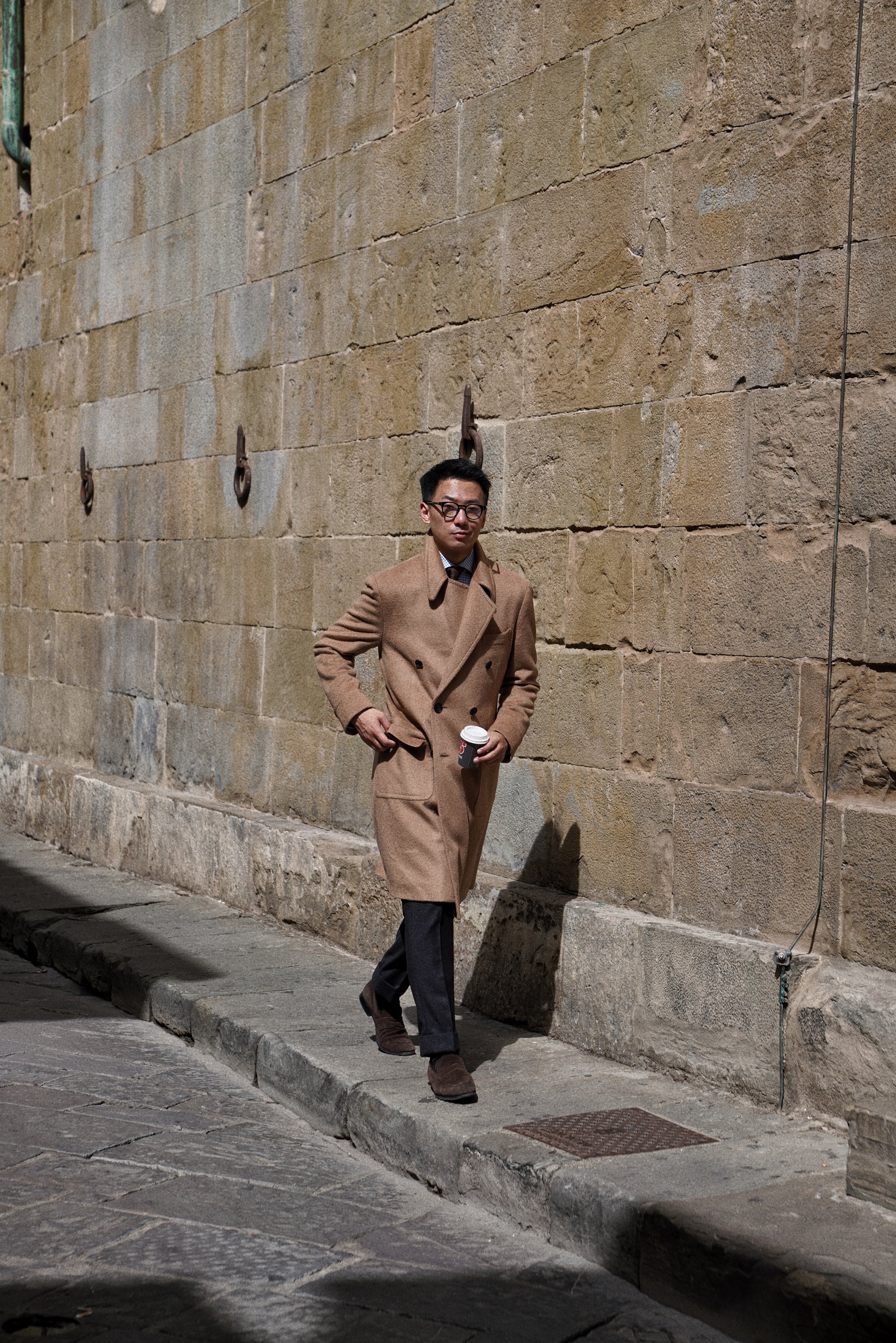 Light Brown Camel Hair Polo Coat