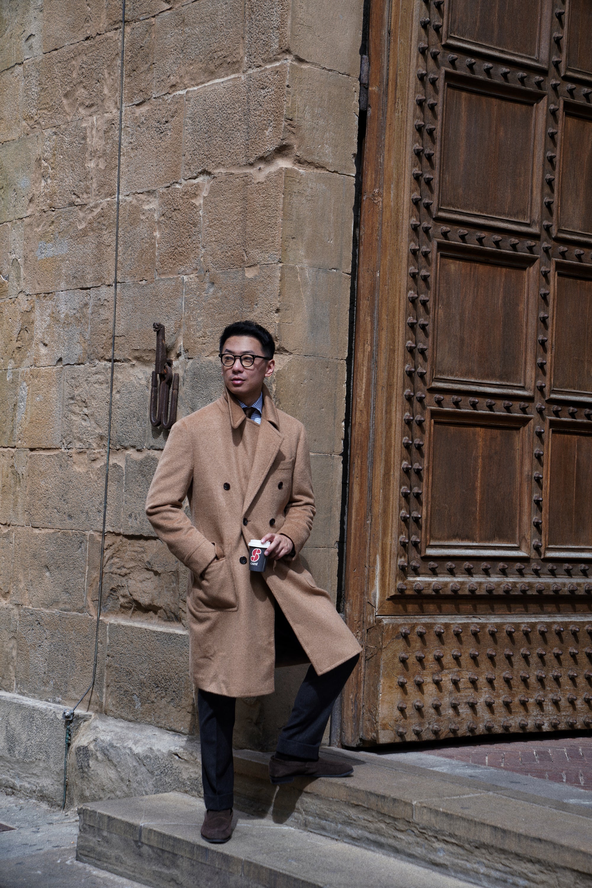 Light Brown Camel Hair Polo Coat