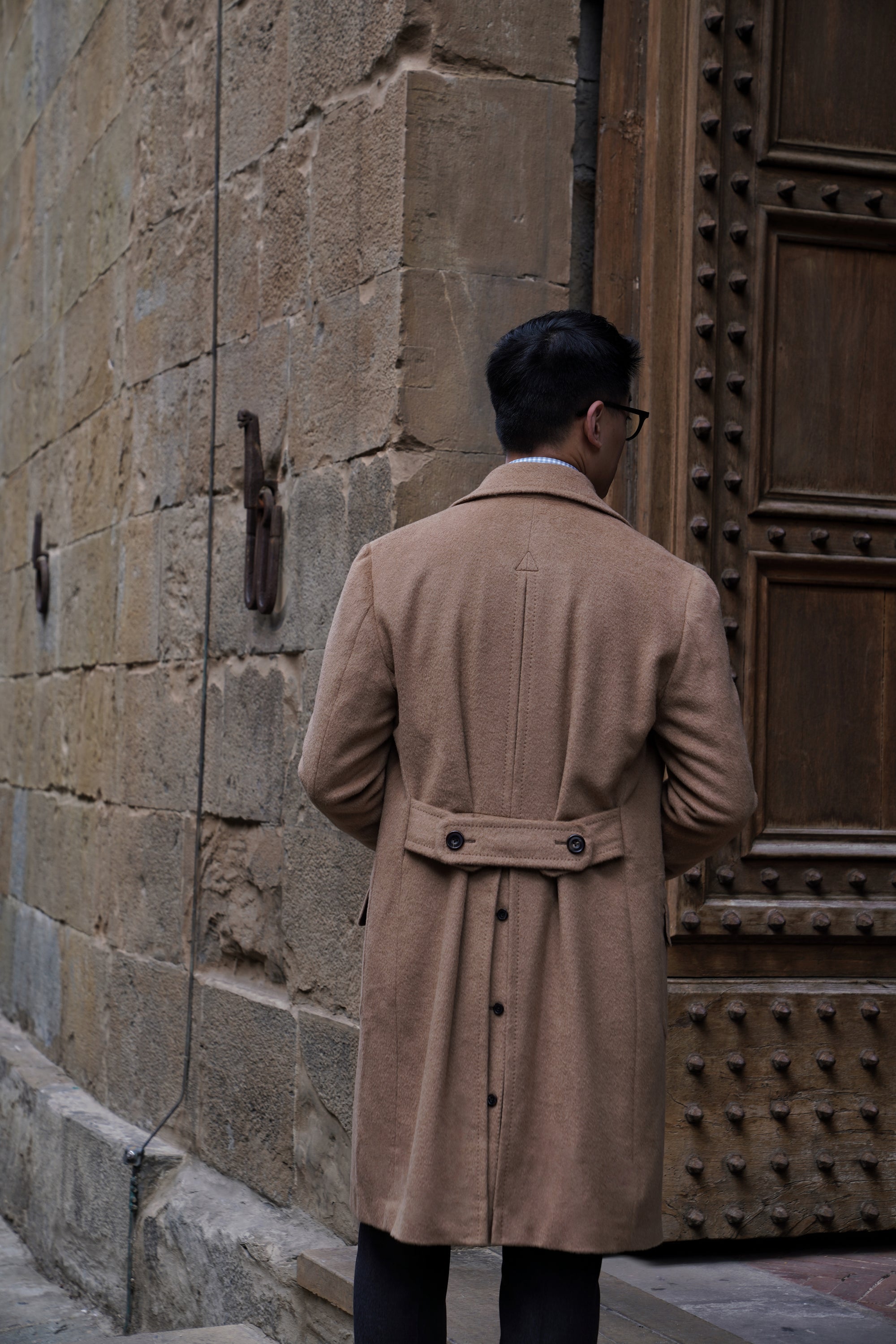 Light Brown Camel Hair Polo Coat