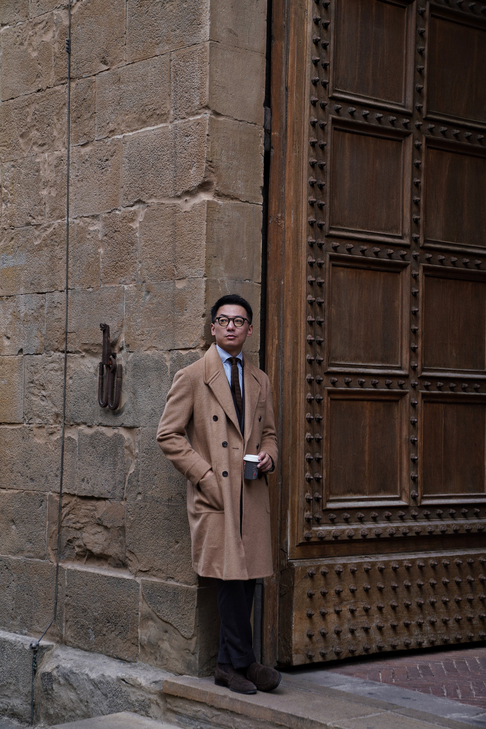 Light Brown Camel Hair Polo Coat