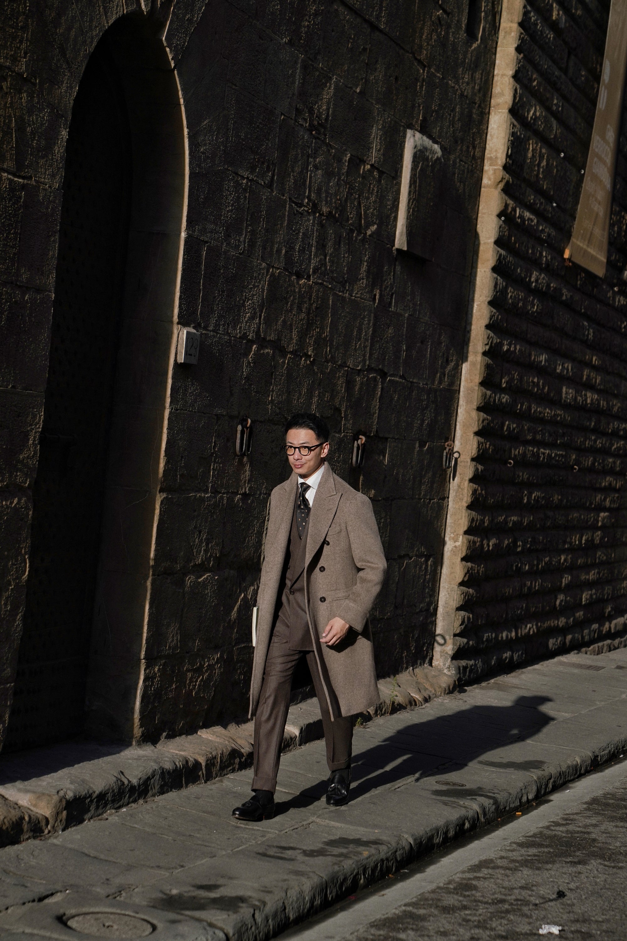Taupe Wool Polo Coat