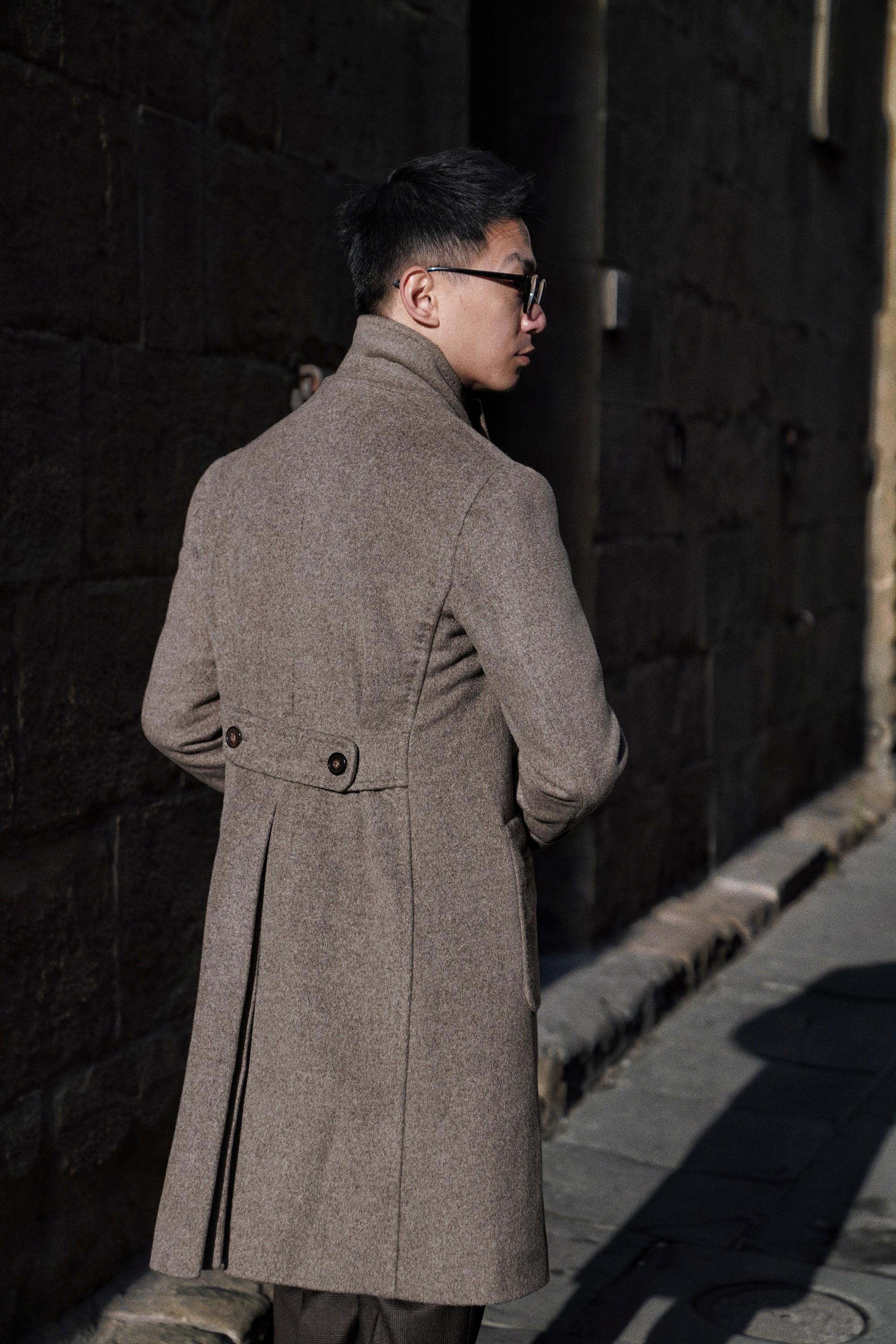 Taupe Wool Polo Coat