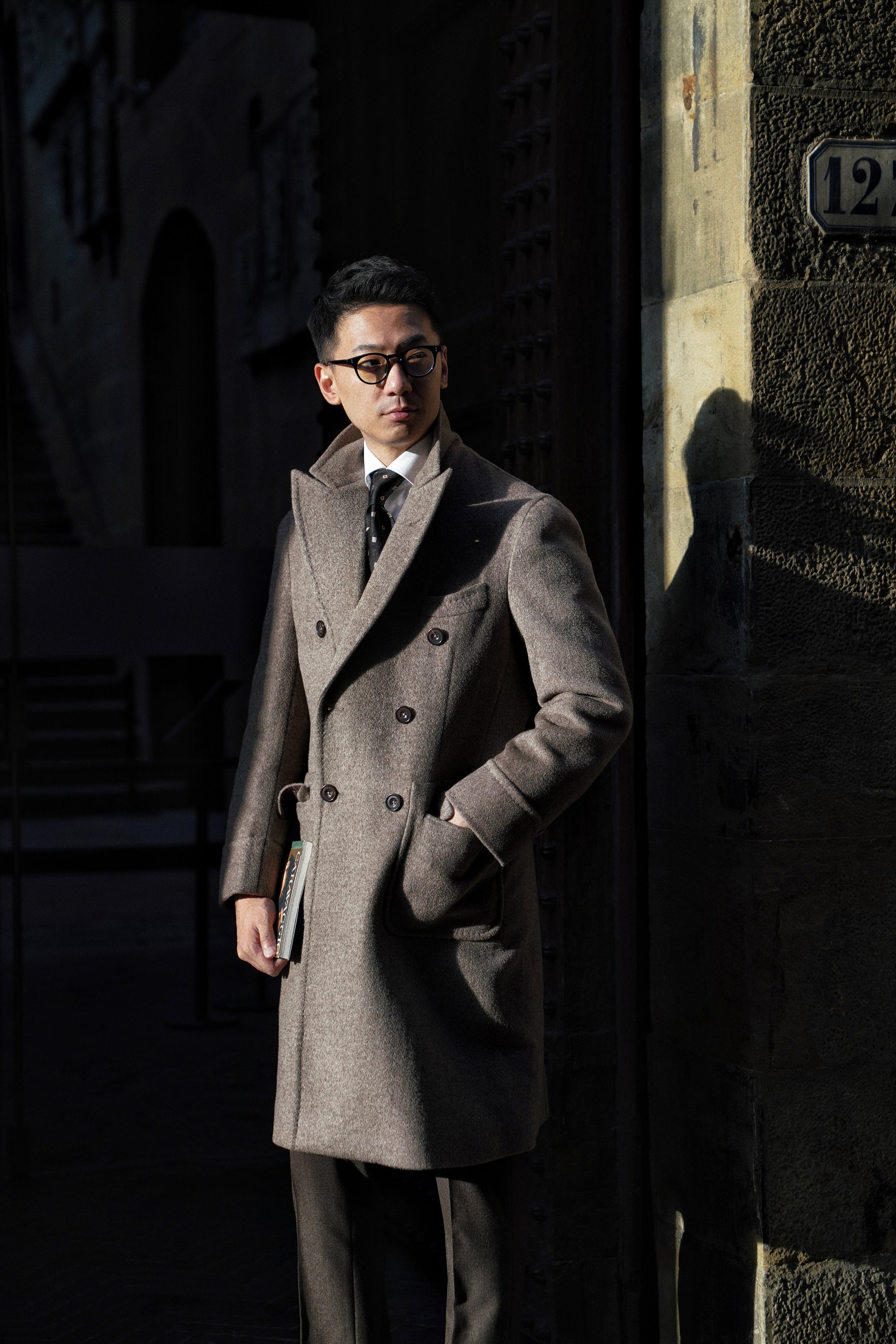 Taupe Wool Polo Coat