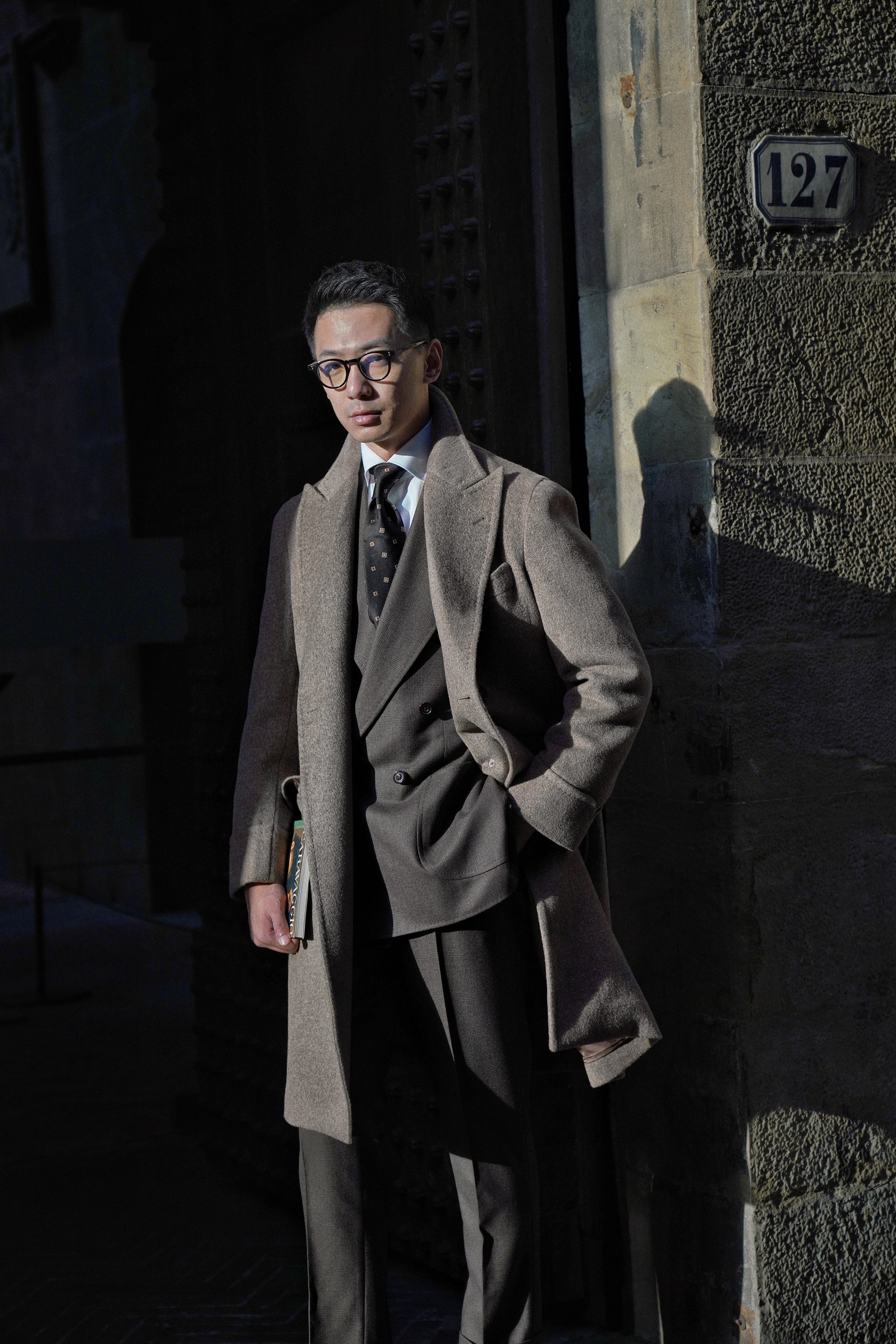 Taupe Wool Polo Coat