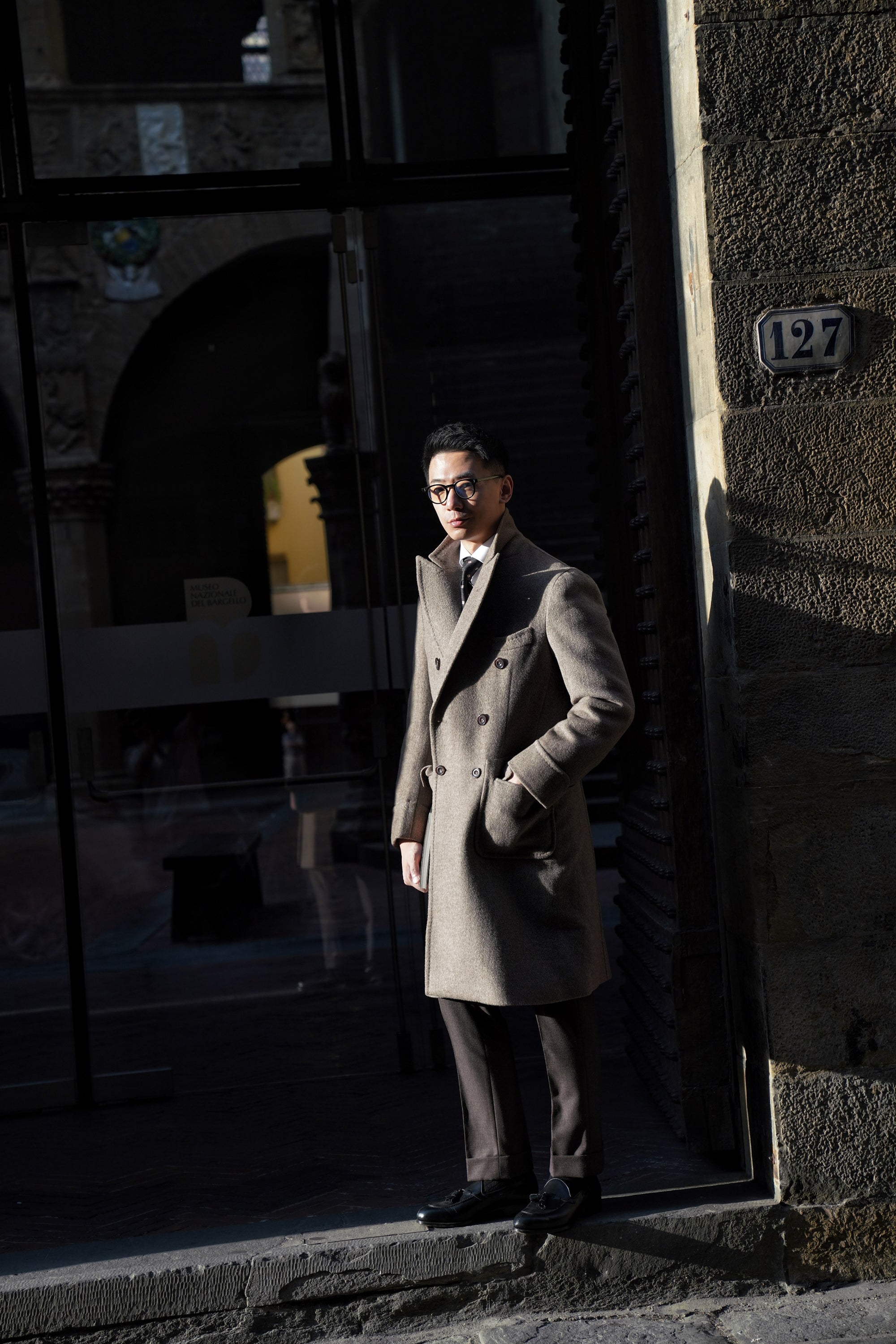Taupe Wool Polo Coat