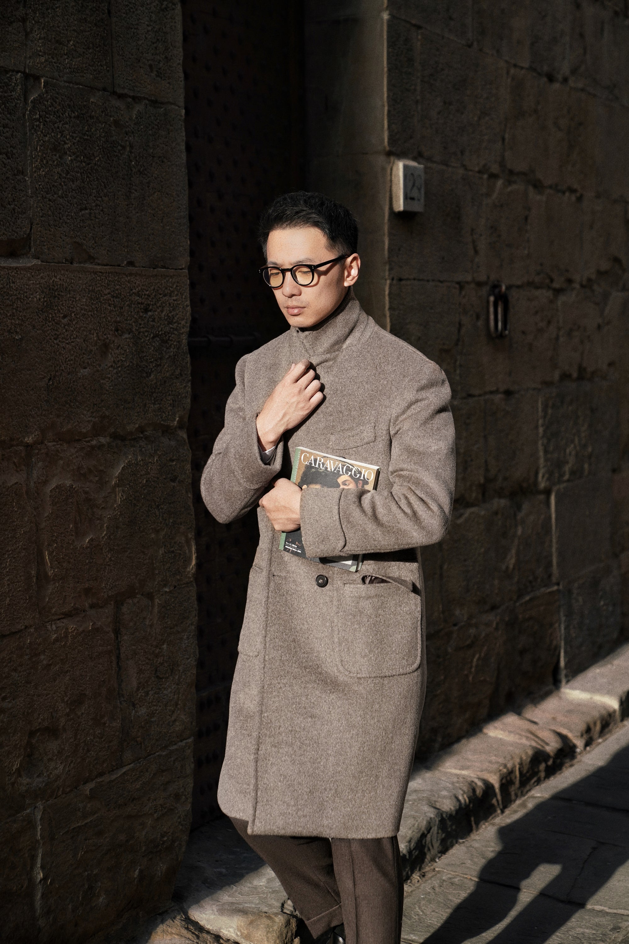 Taupe Wool Polo Coat