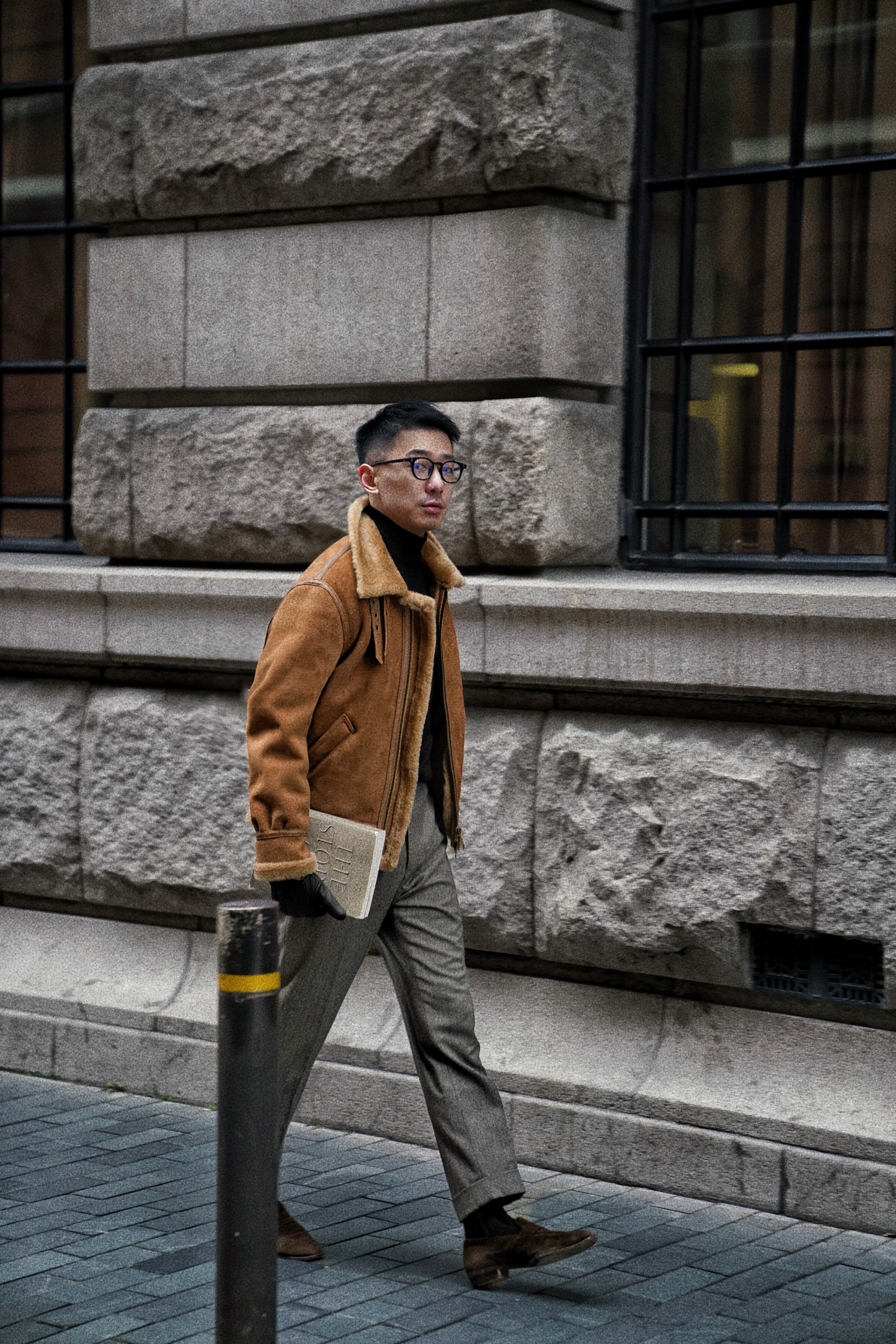 Tobacco Lambskin Shearling B3 Flight Jacket