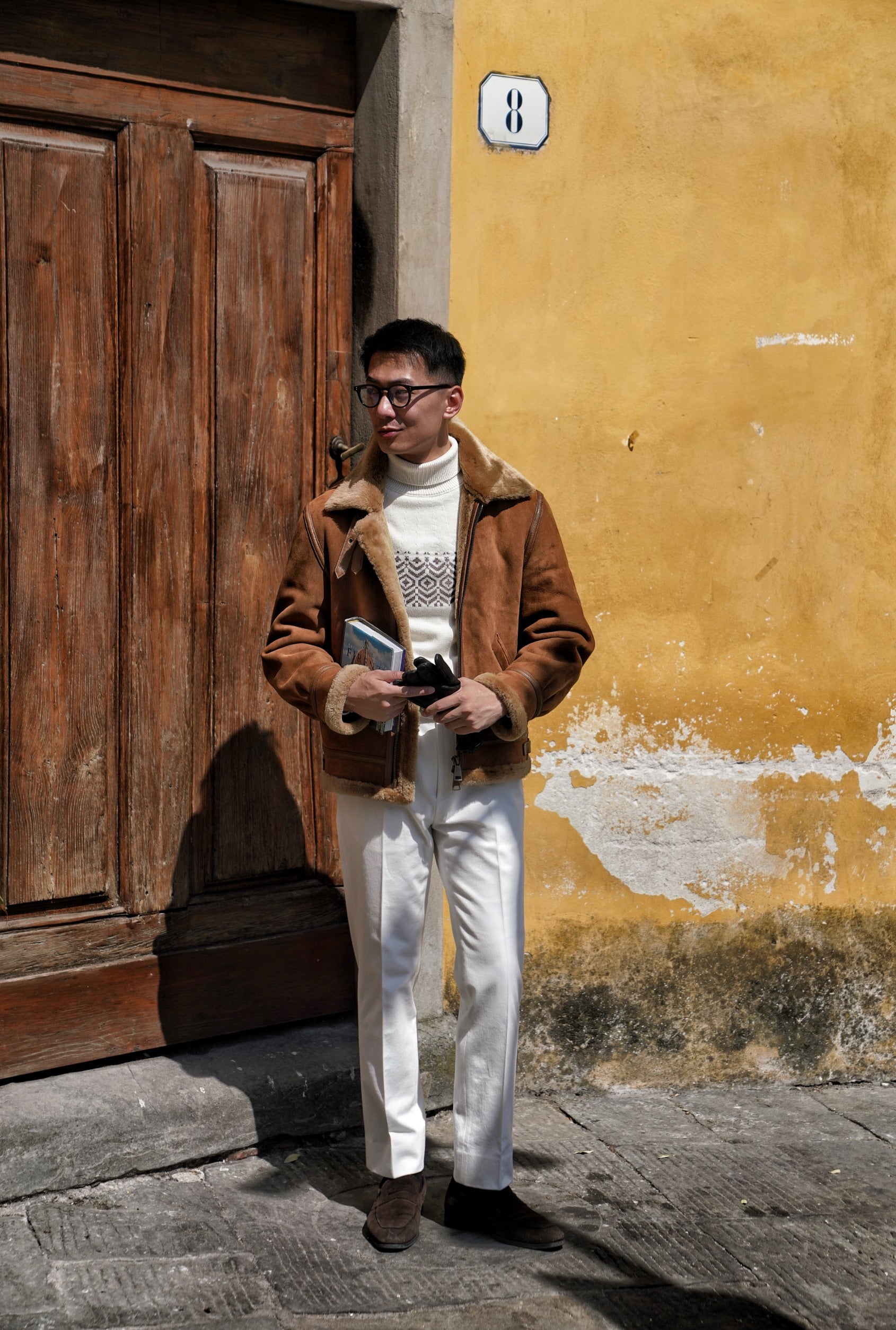 Tobacco Lambskin Shearling B3 Flight Jacket