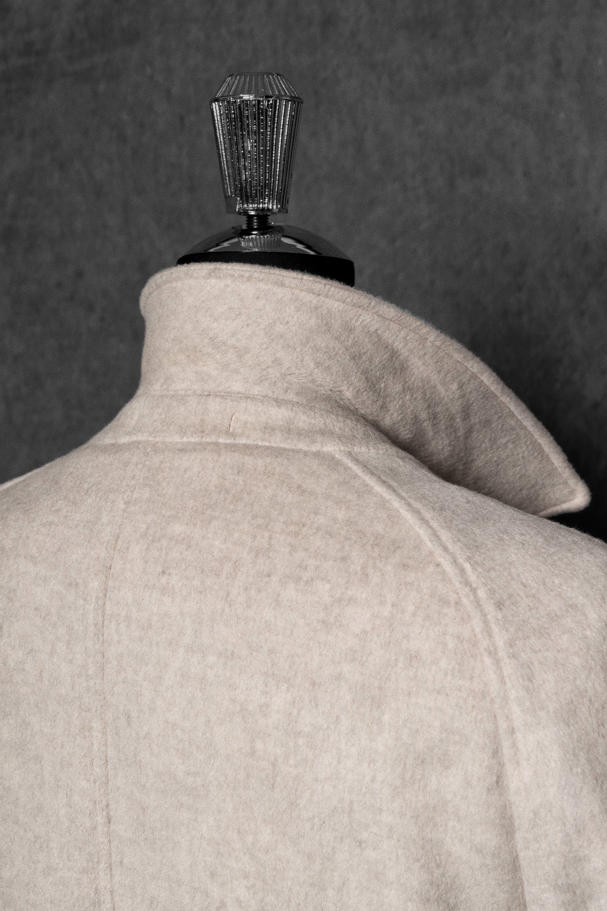 Beige Wool Balmacaan Coat