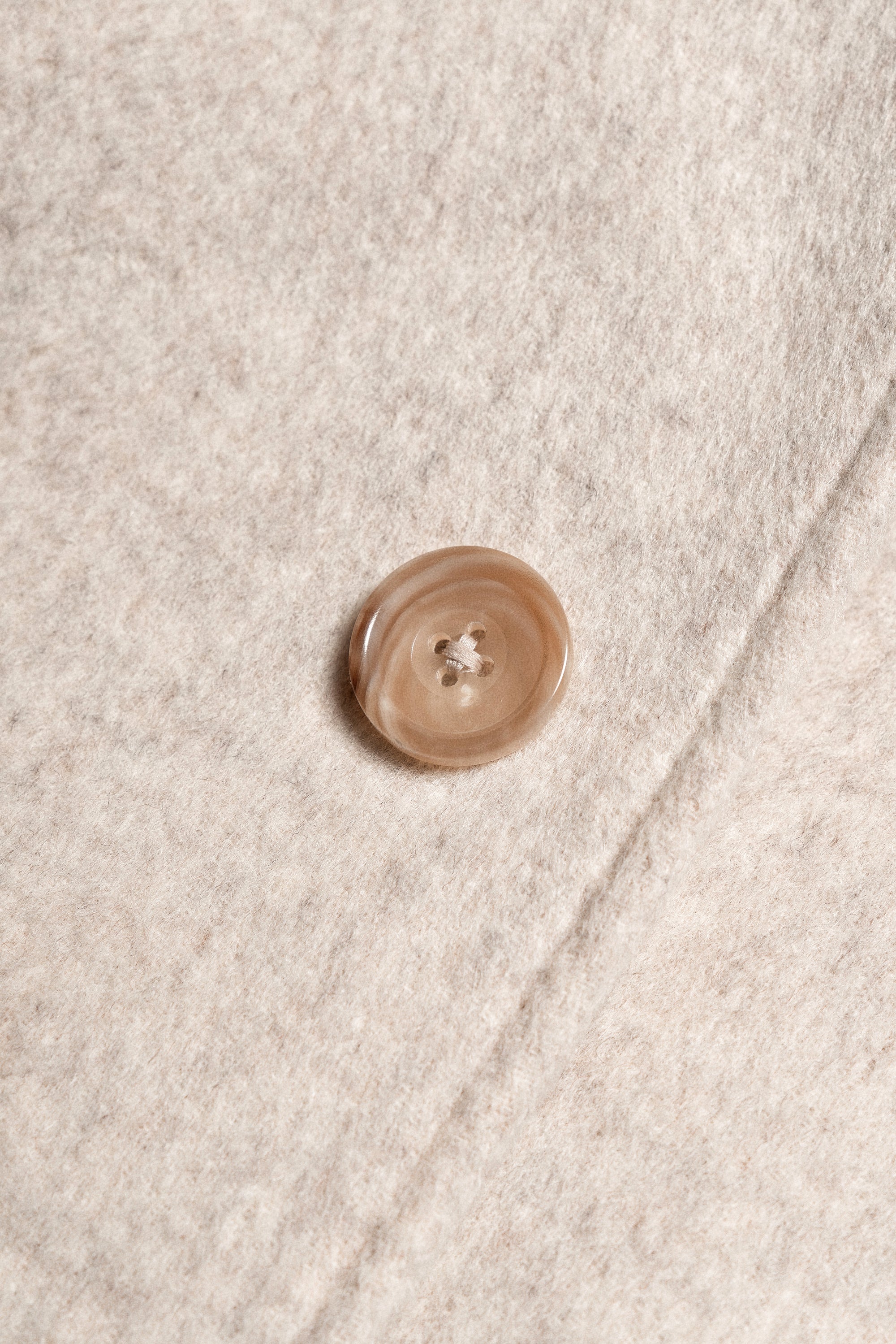 Beige Wool Balmacaan Coat