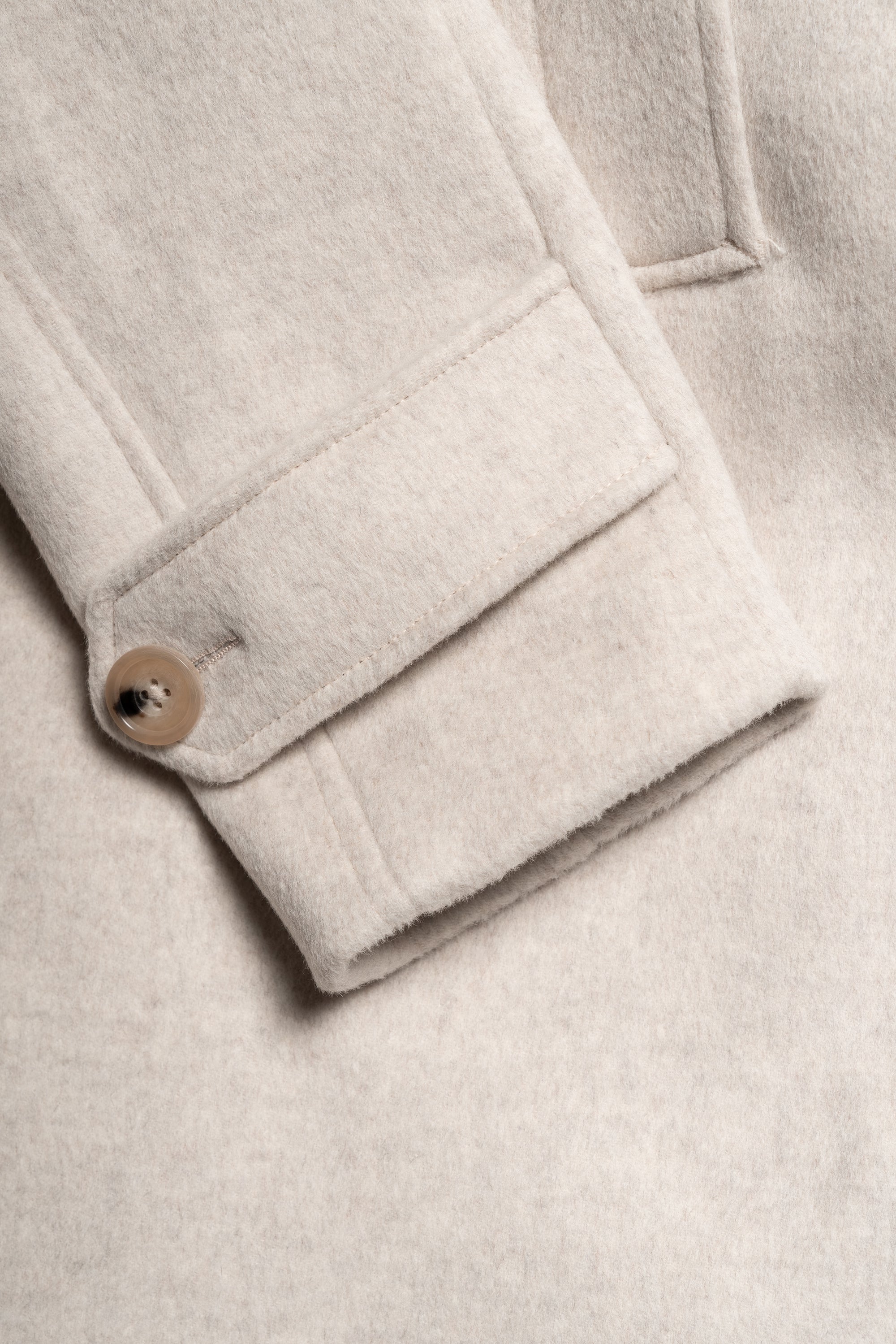 Beige Wool Balmacaan Coat