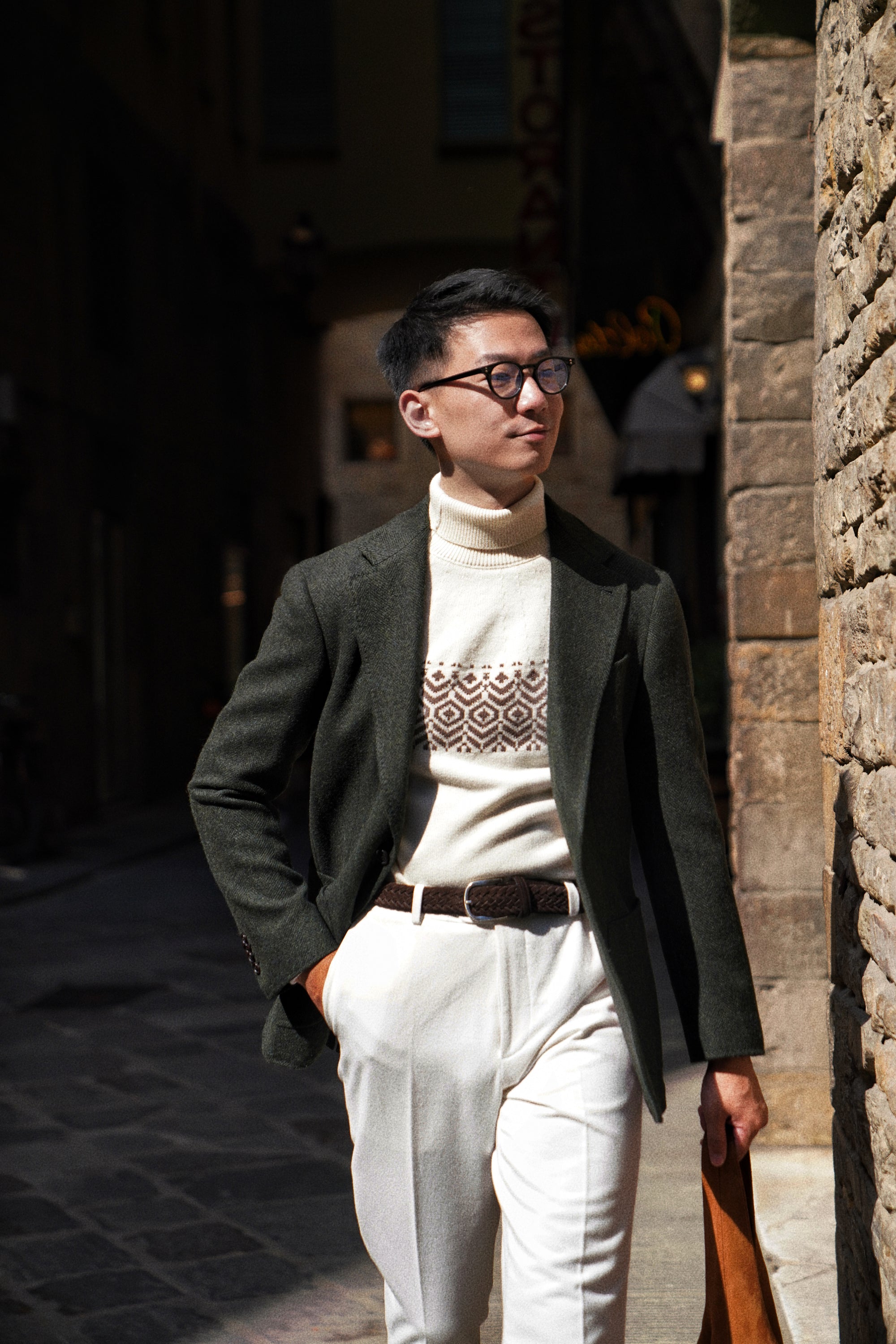 Dark Green Herringbone Tweed Jacket #3