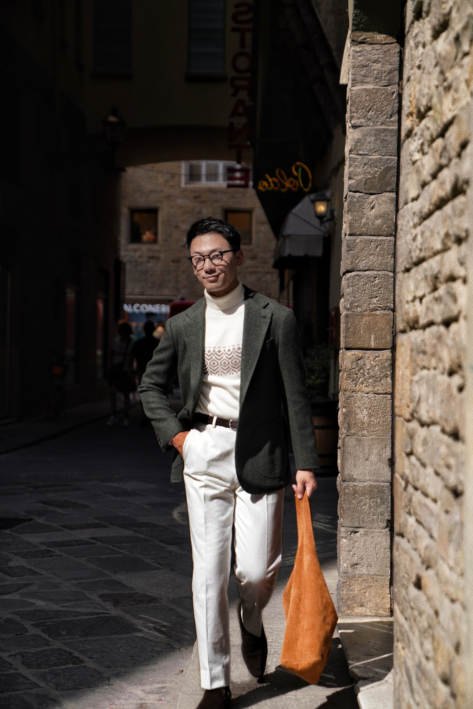 Dark Green Herringbone Tweed Jacket #3