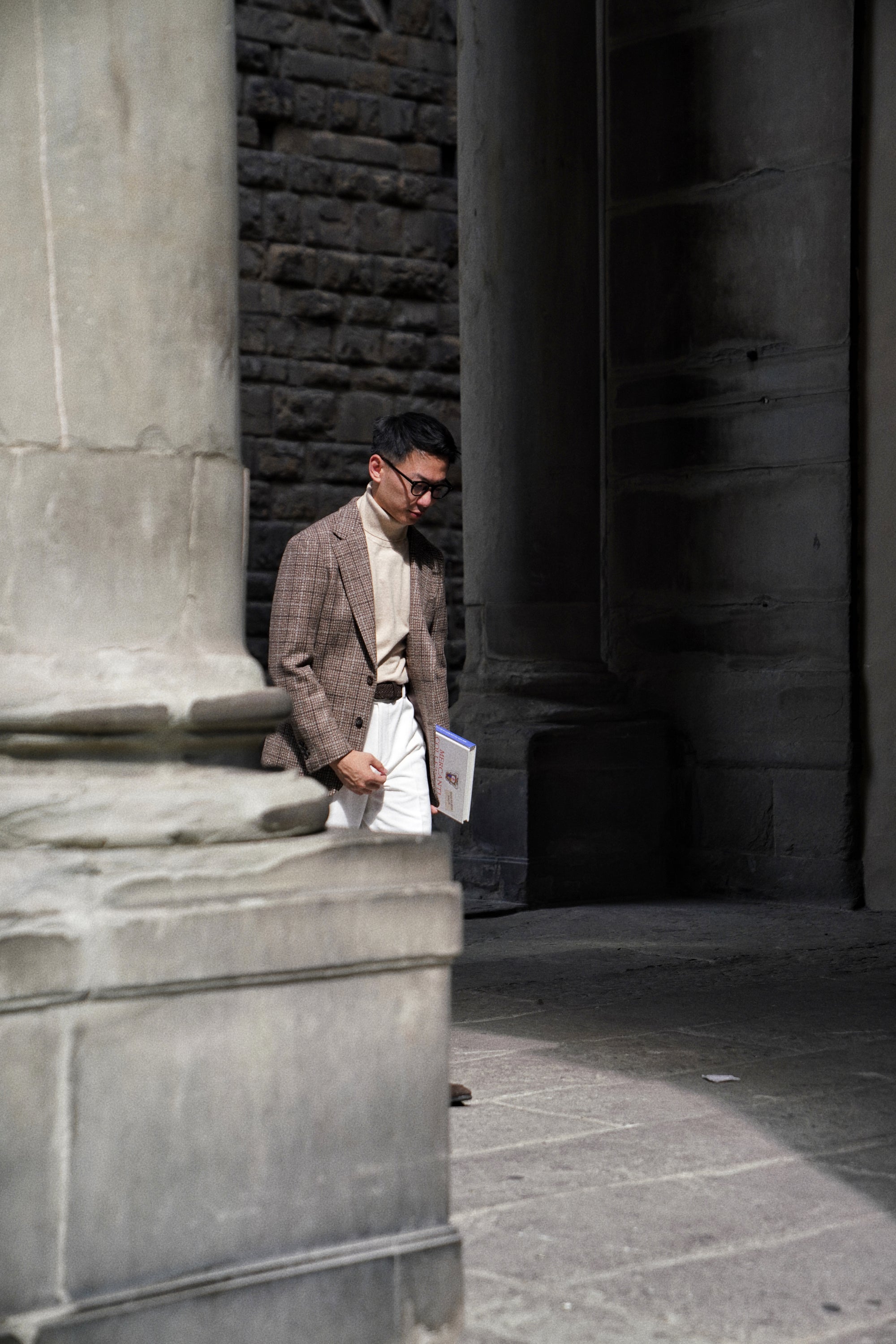 Light Brown Melange Windowpane Tweed Jacket #4