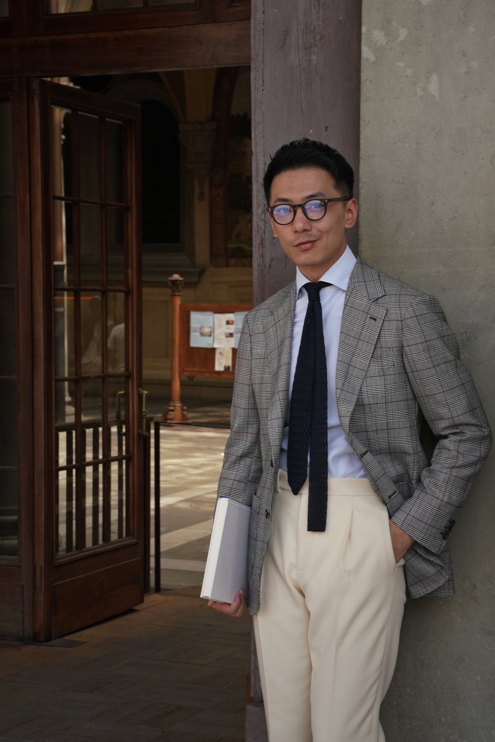 MTO Glen Check Red Overcheck Tweed Jacket #6