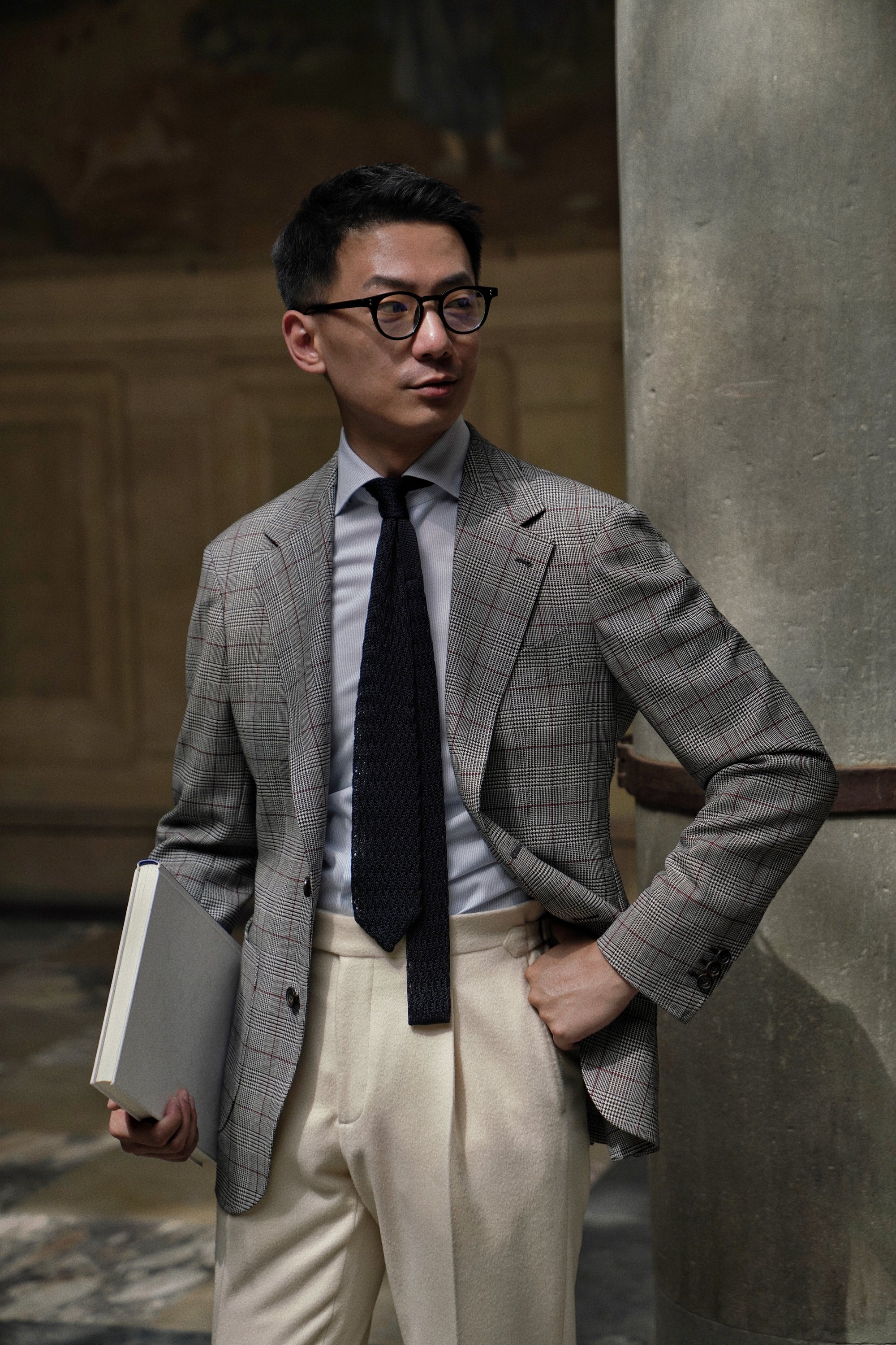 MTO Glen Check Red Overcheck Tweed Jacket #6