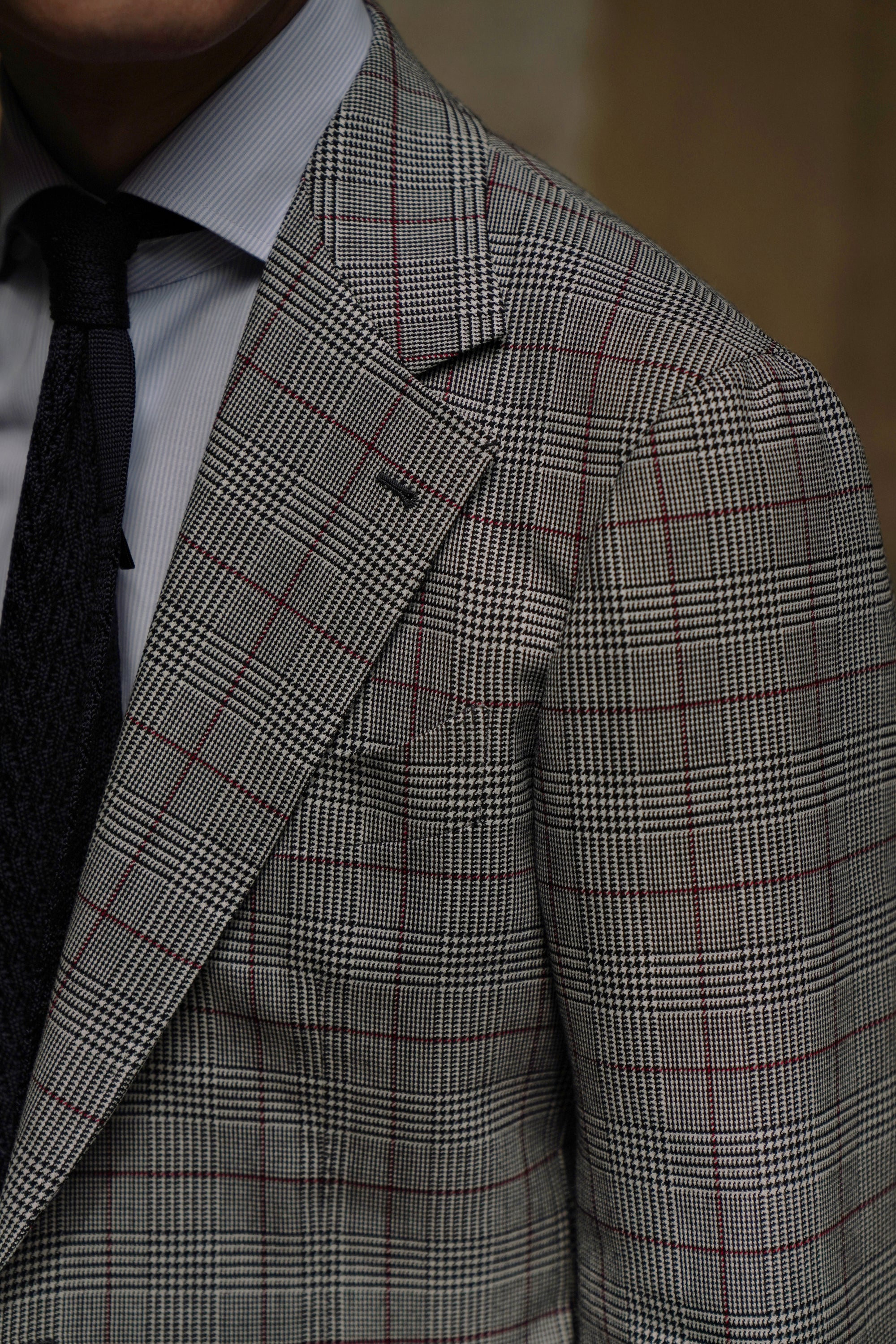 MTO Glen Check Red Overcheck Tweed Jacket #6