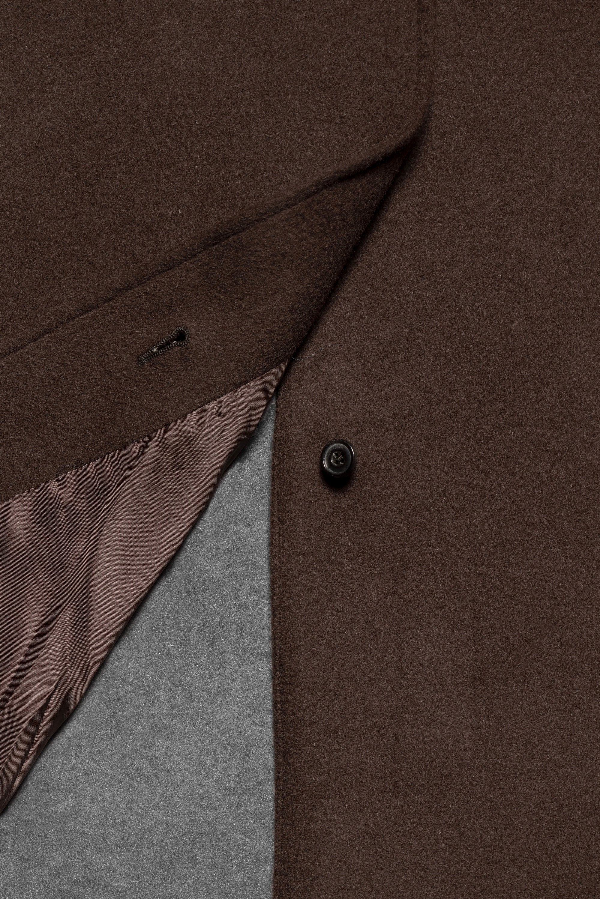 MTO Chocolate Wool Balmacaan Coat