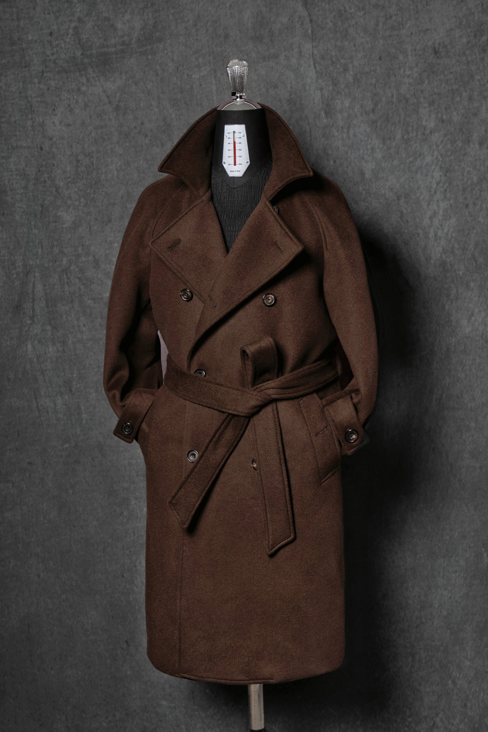MTO Chocolate Wool Balmacaan Coat
