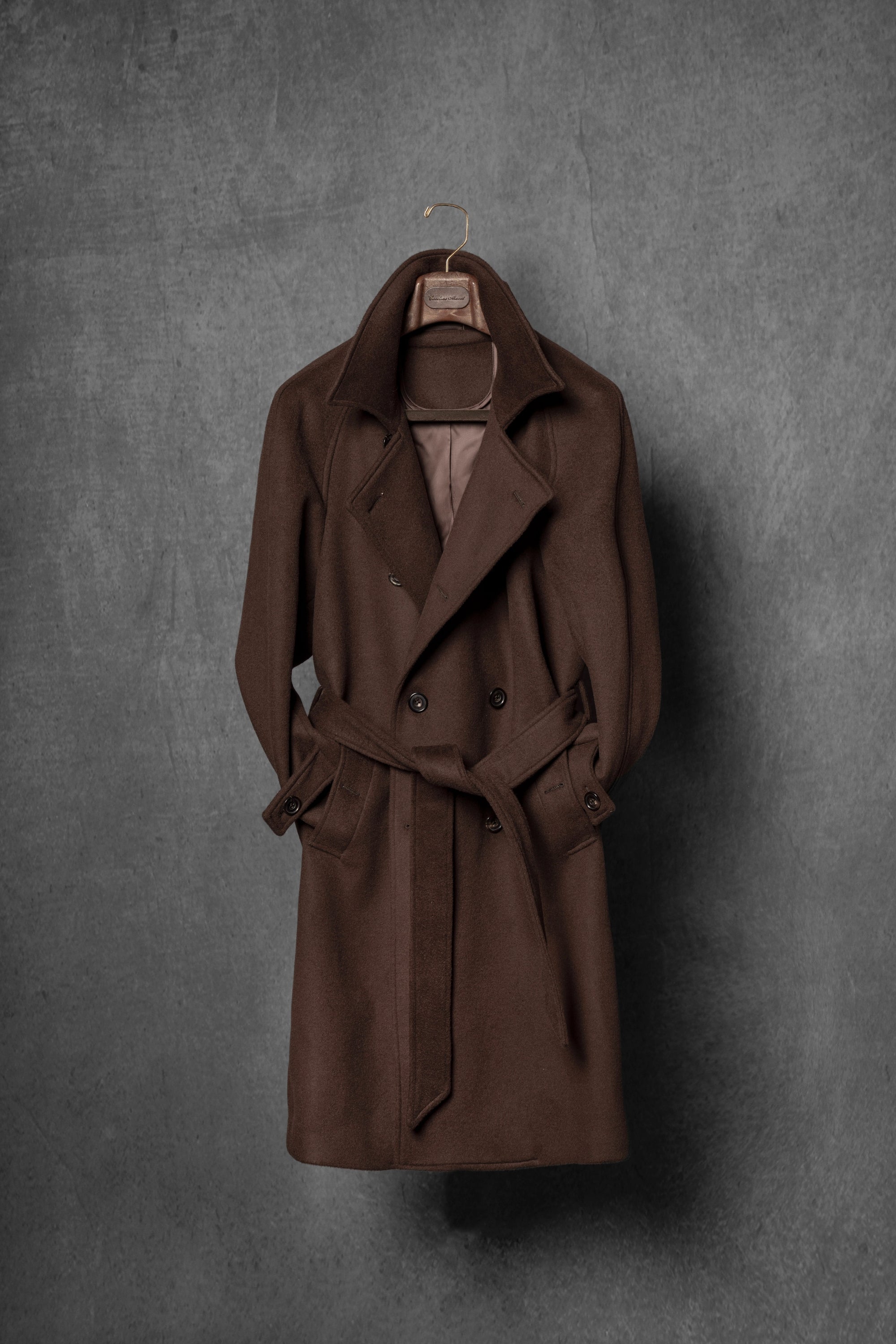 MTO Chocolate Wool Balmacaan Coat