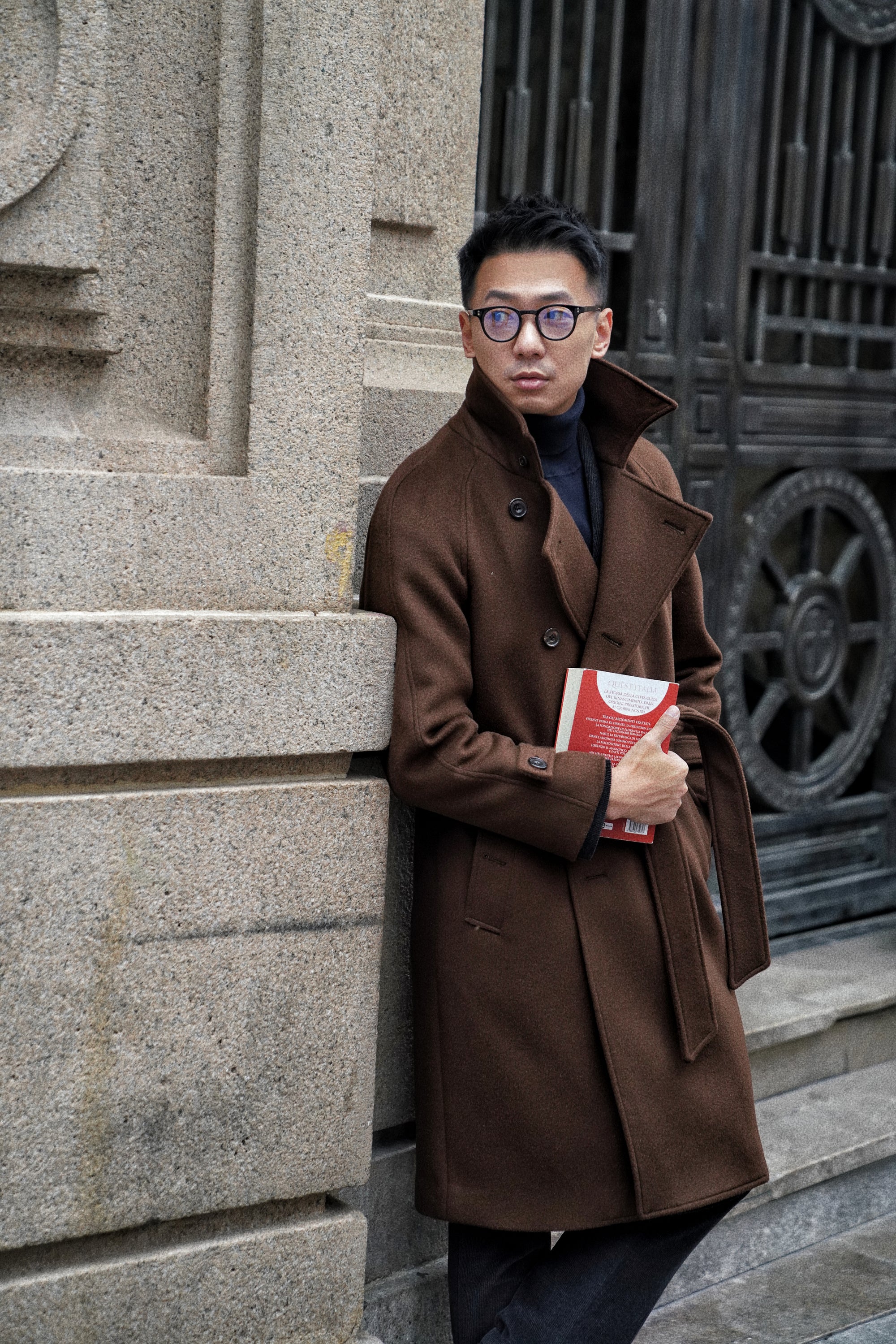 MTO Chocolate Wool Balmacaan Coat