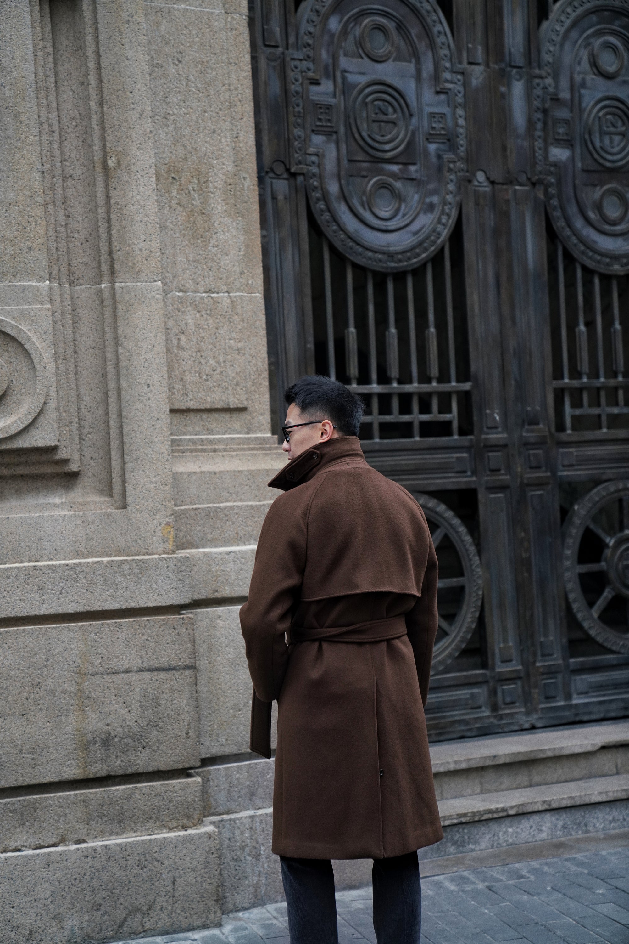 MTO Chocolate Wool Balmacaan Coat