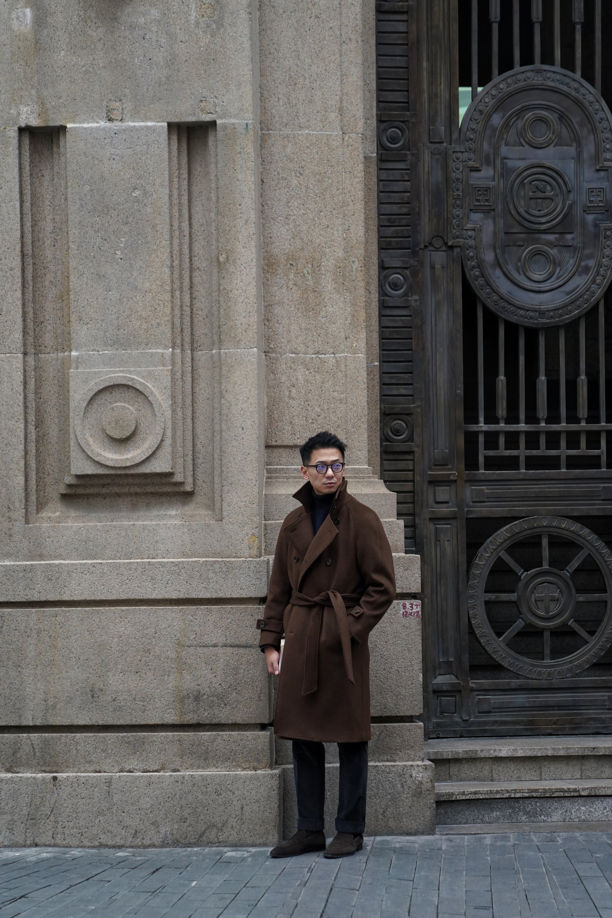 MTO Chocolate Wool Balmacaan Coat