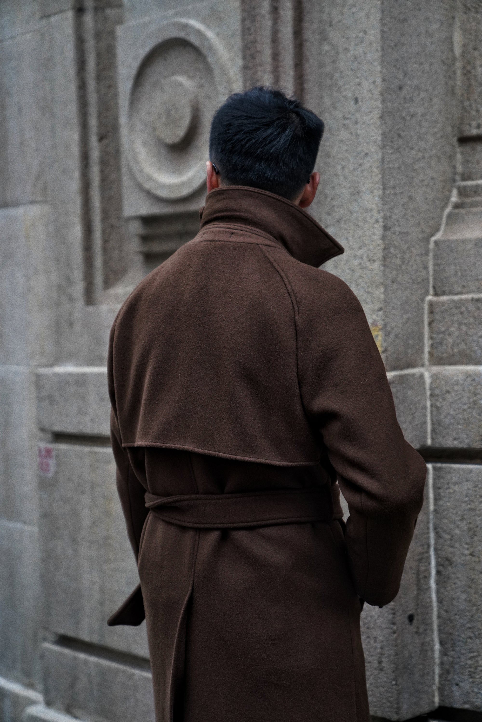 MTO Chocolate Wool Balmacaan Coat