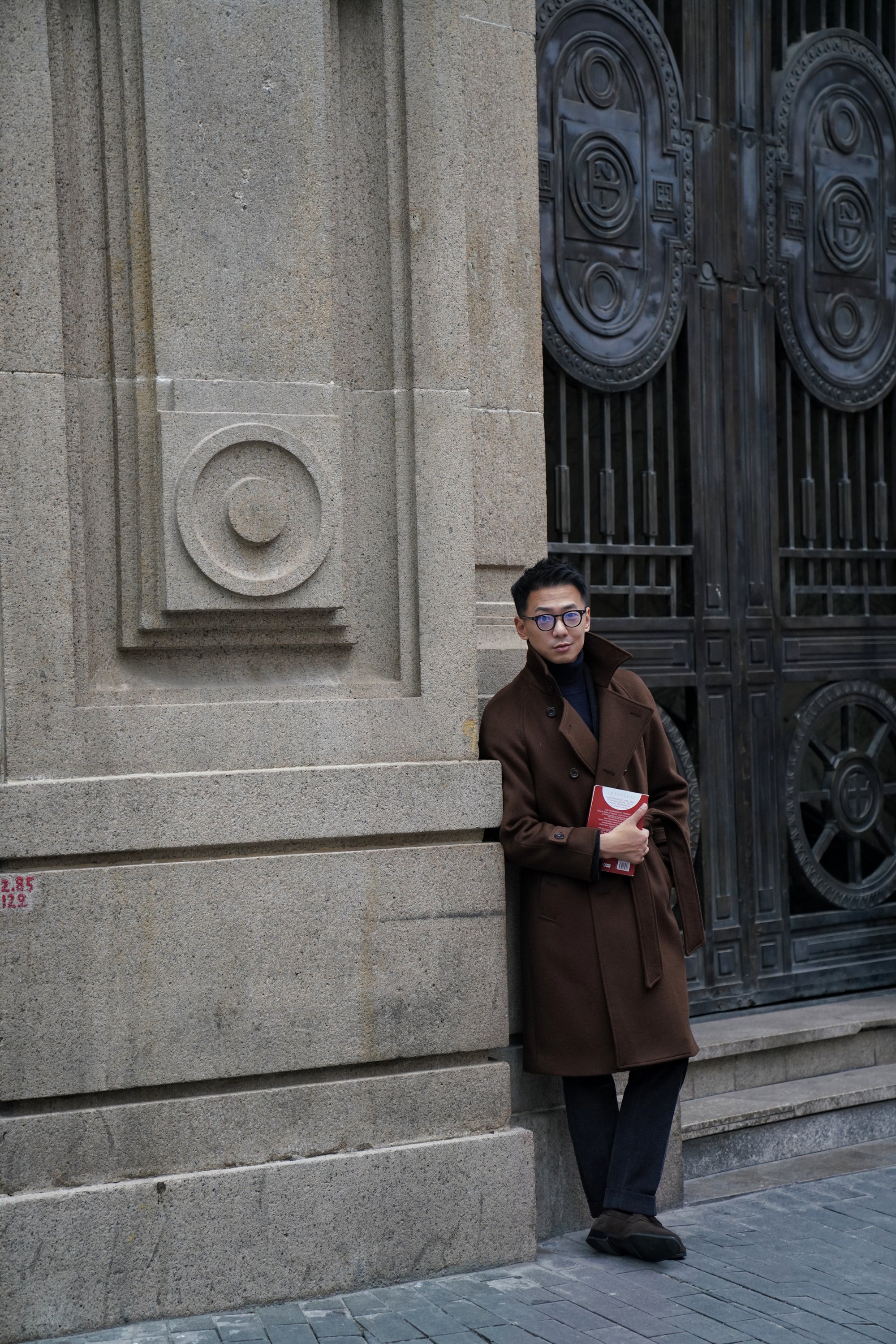 MTO Chocolate Wool Balmacaan Coat