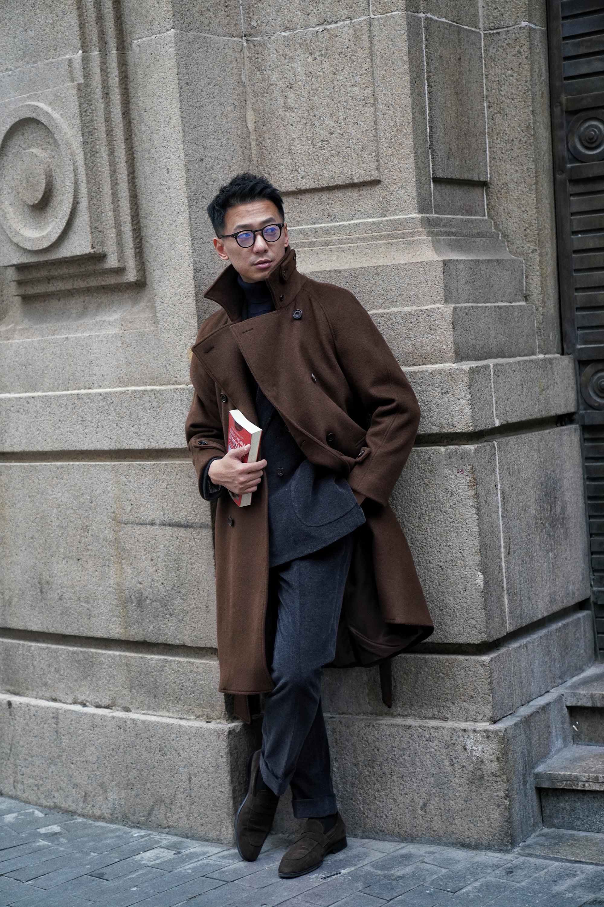 MTO Chocolate Wool Balmacaan Coat