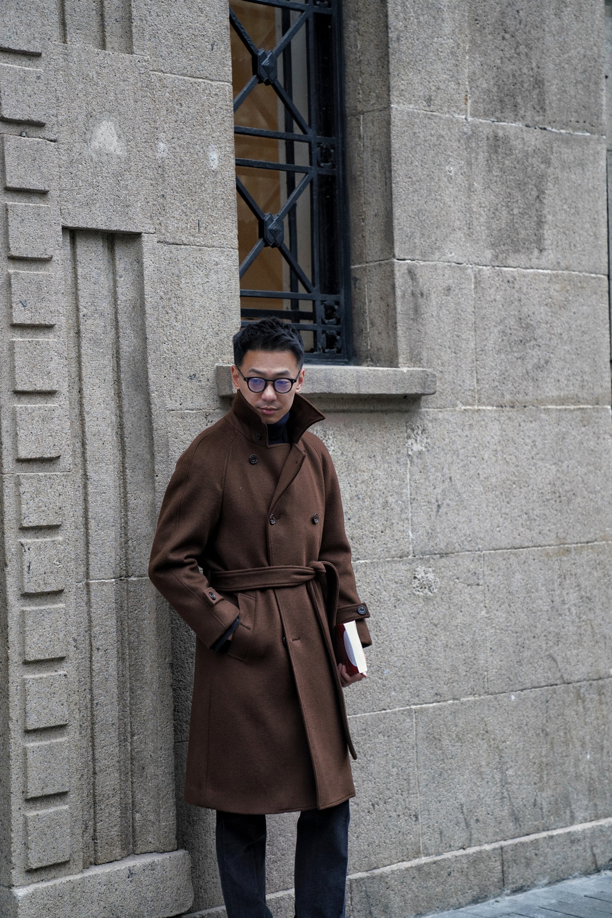 MTO Chocolate Wool Balmacaan Coat