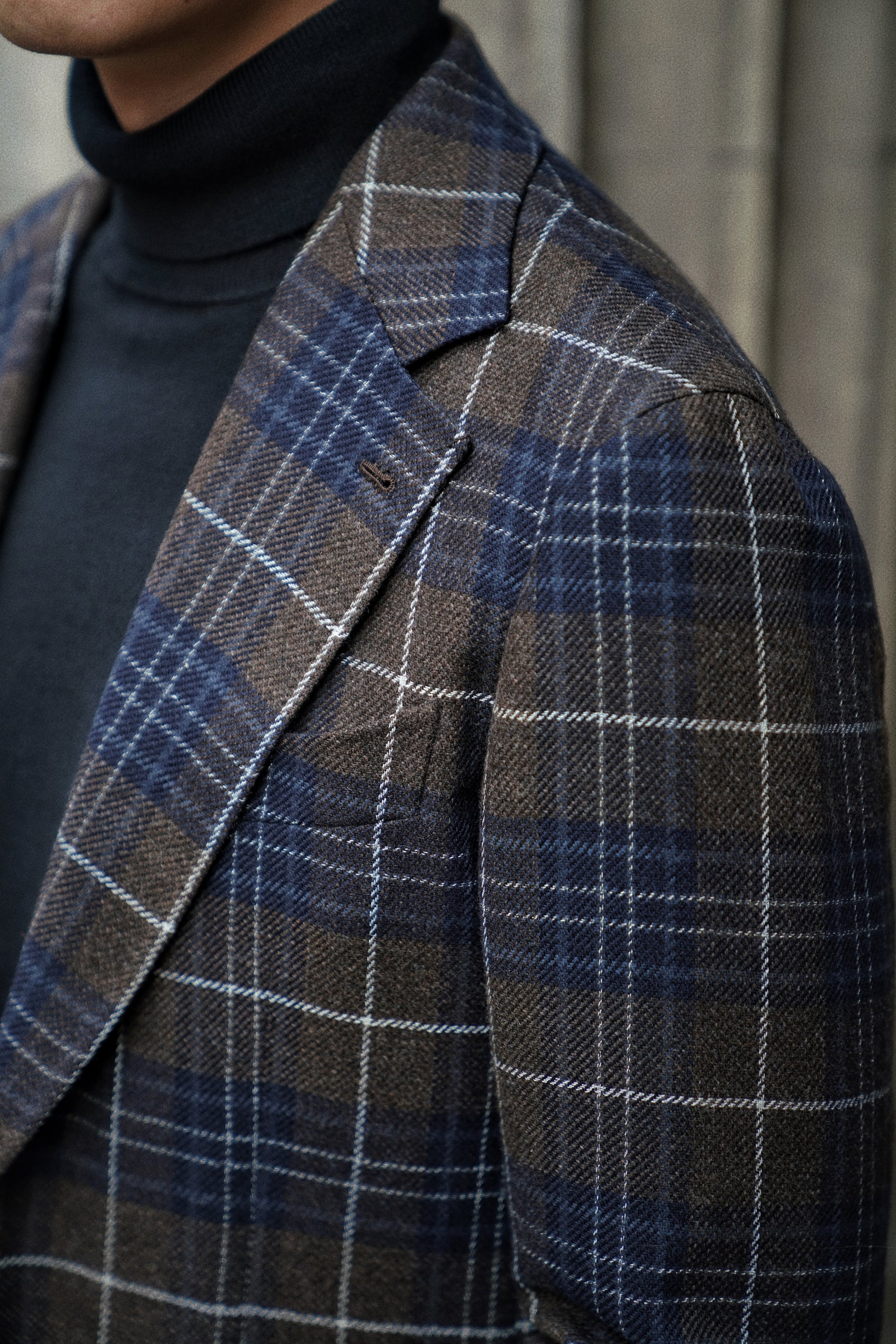 MTO Taupe Plaid Tweed Jacket #34
