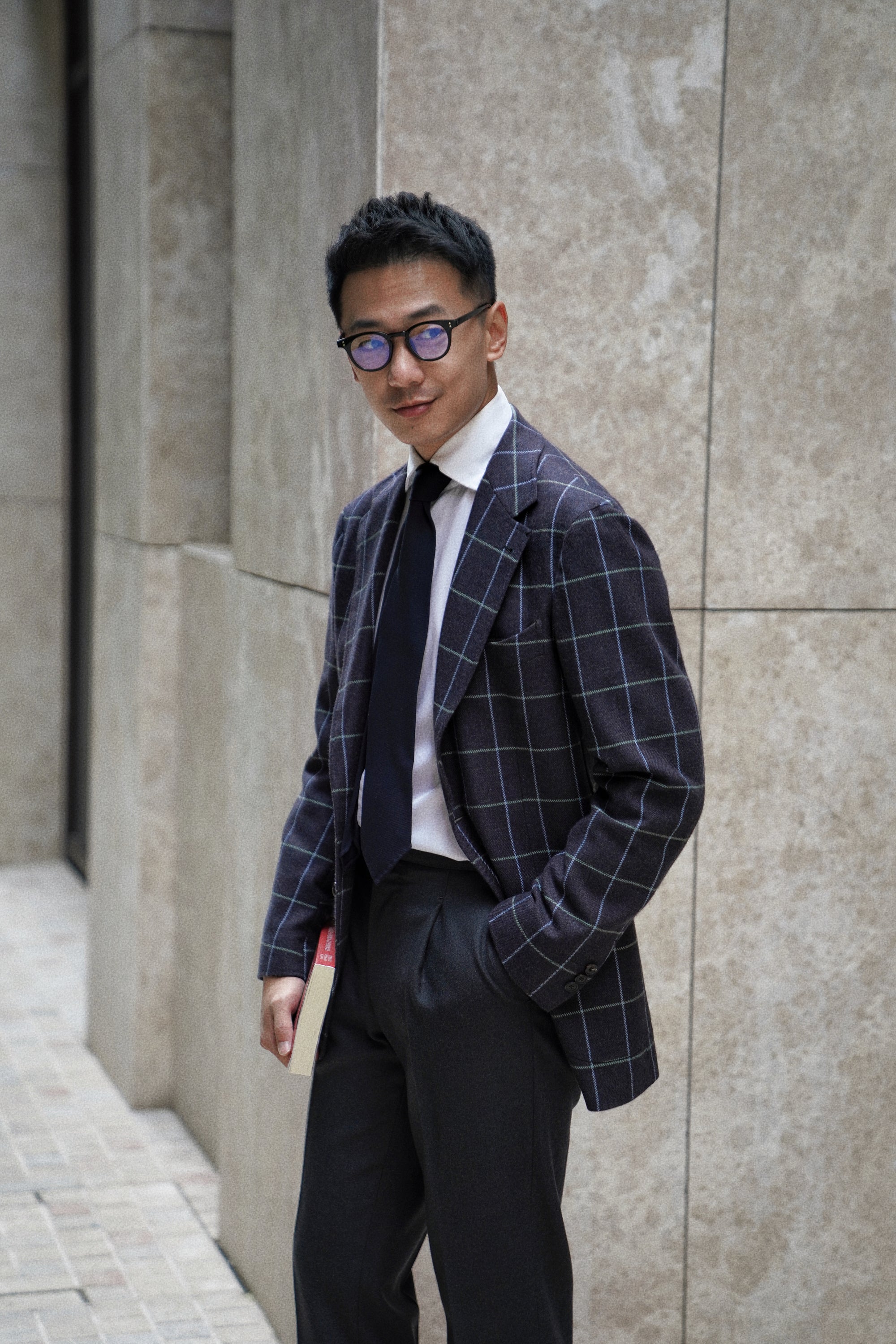 Lavender Grey Windowpane Jacket #42