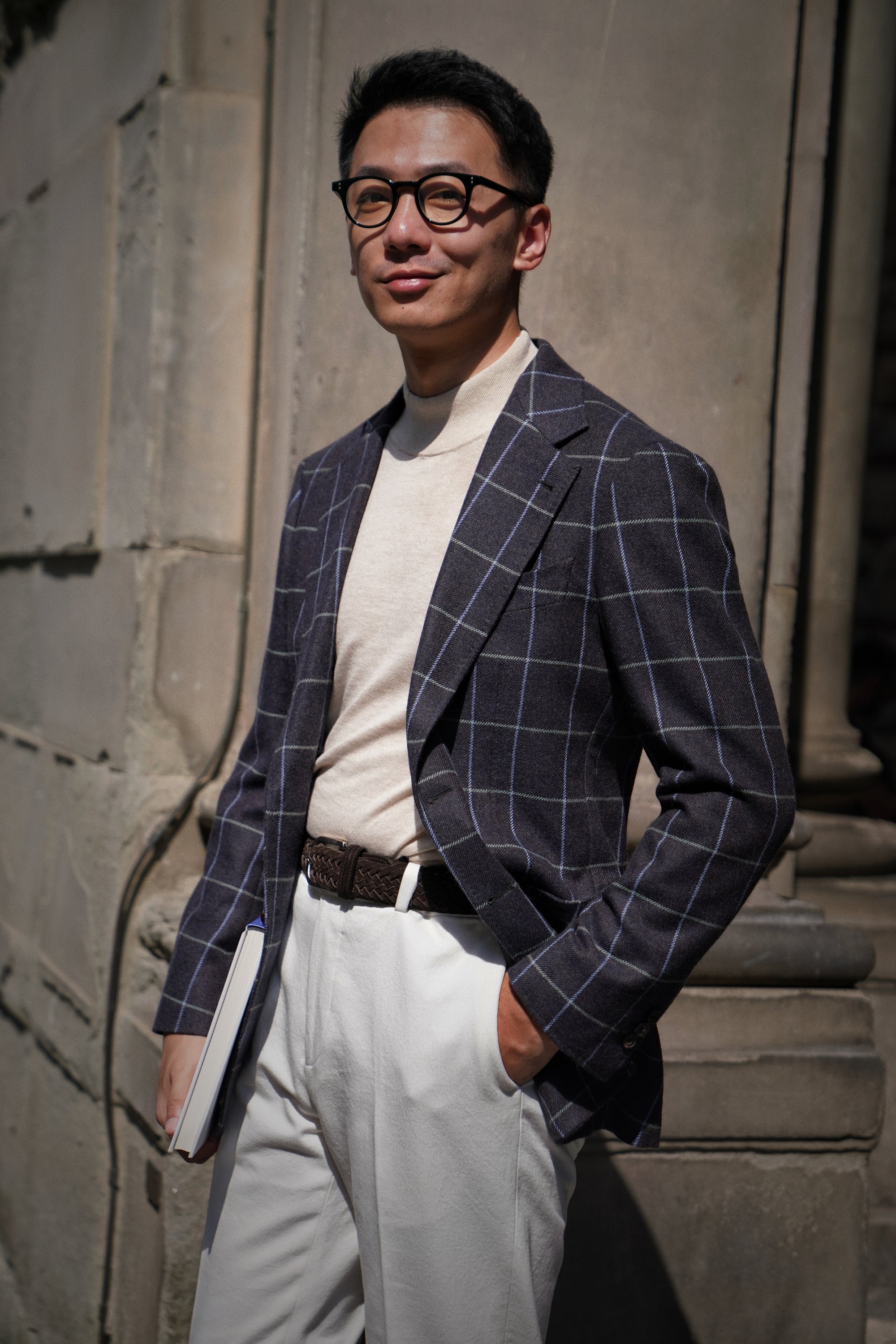 Lavender Grey Windowpane Jacket #42
