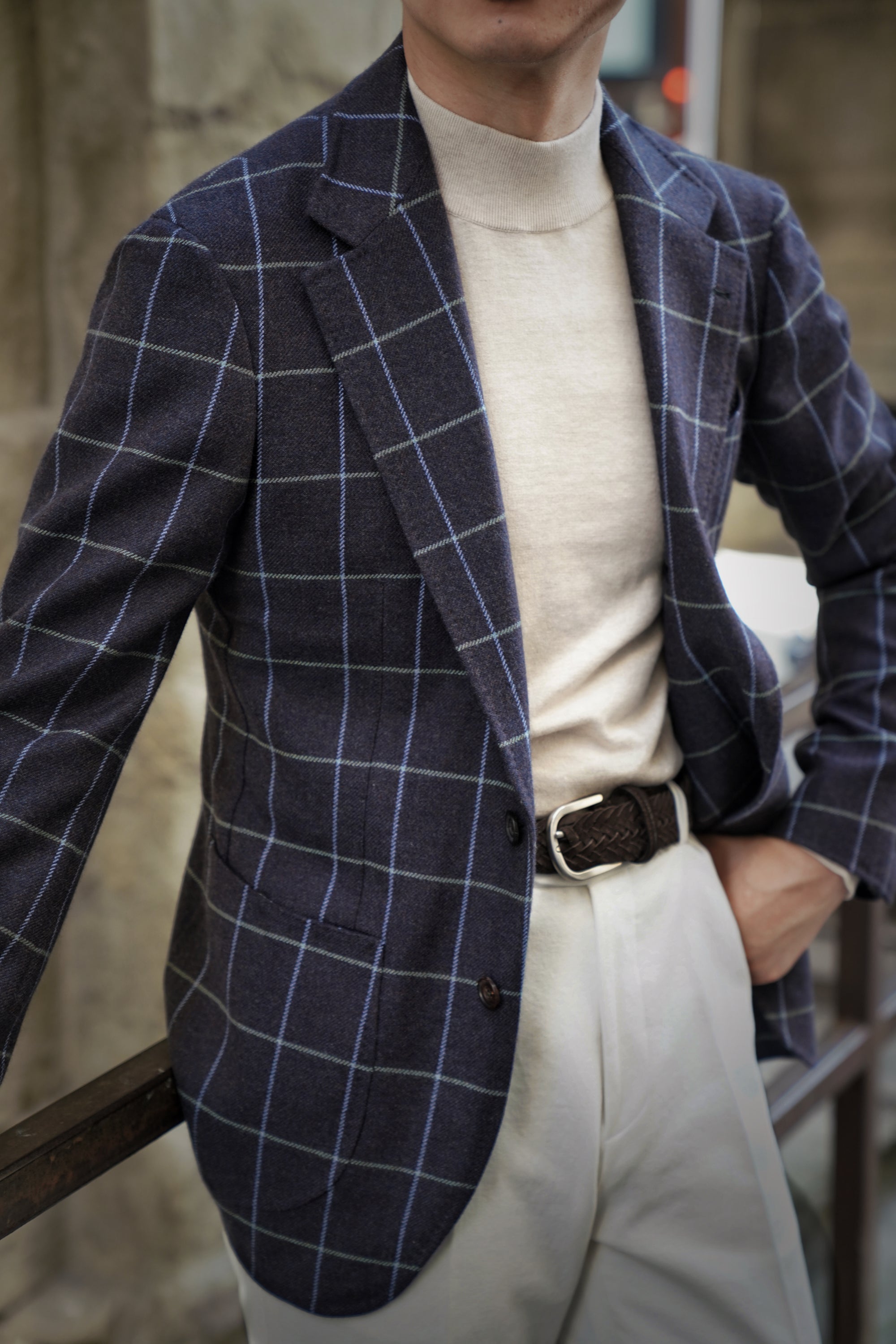 Lavender Grey Windowpane Jacket #42