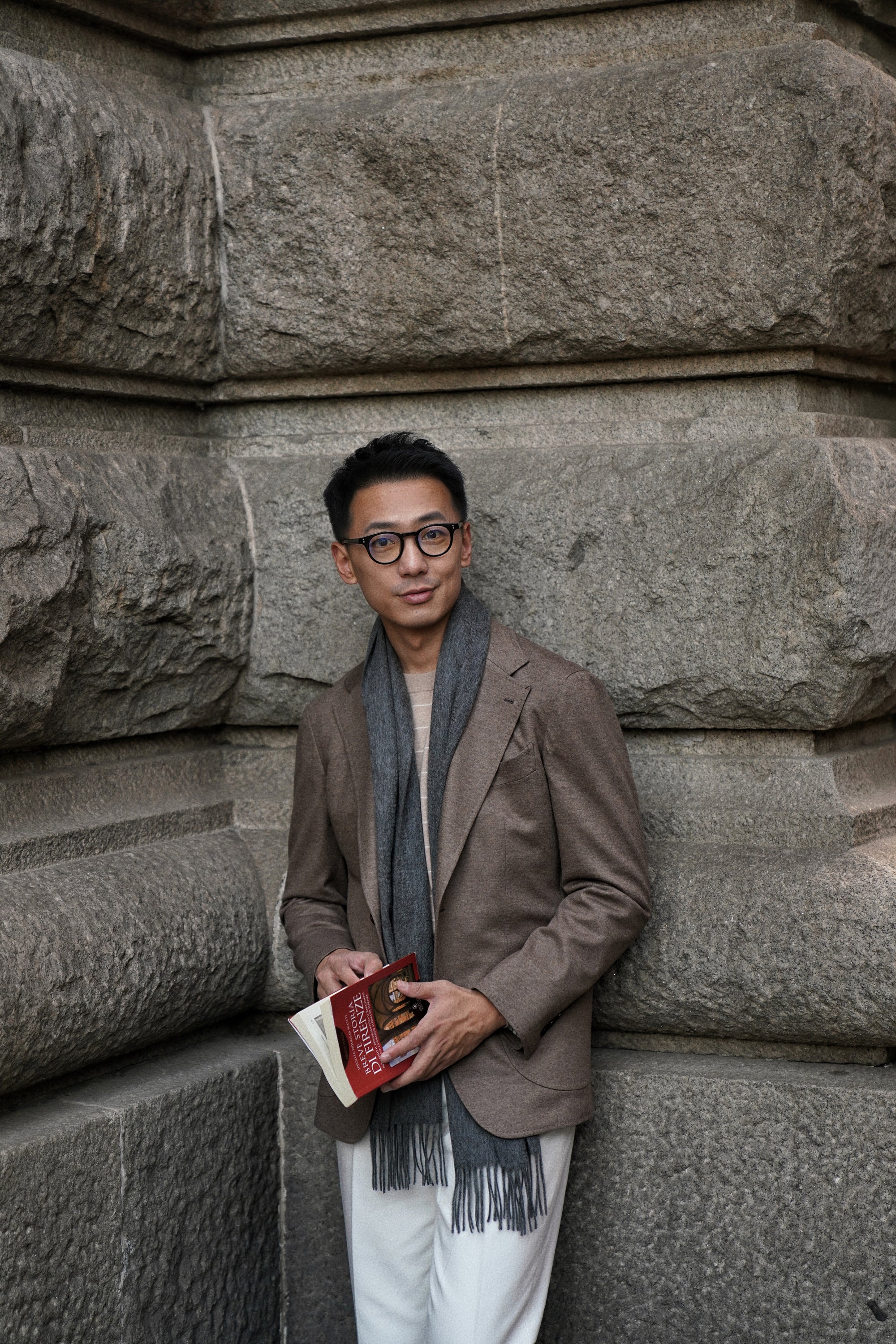 Light Brown Breton Top Crew Neck