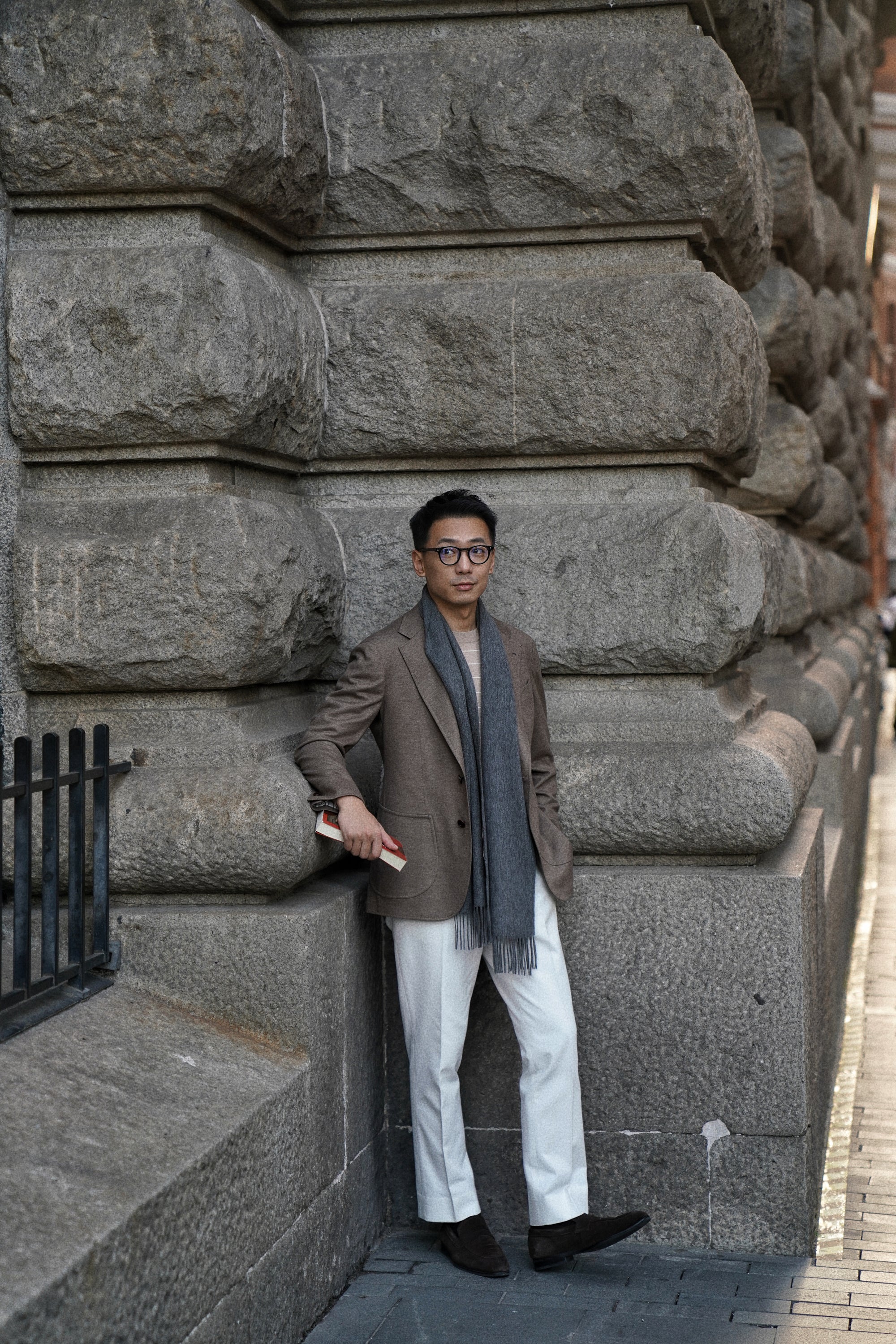 Light Brown Breton Top Crew Neck