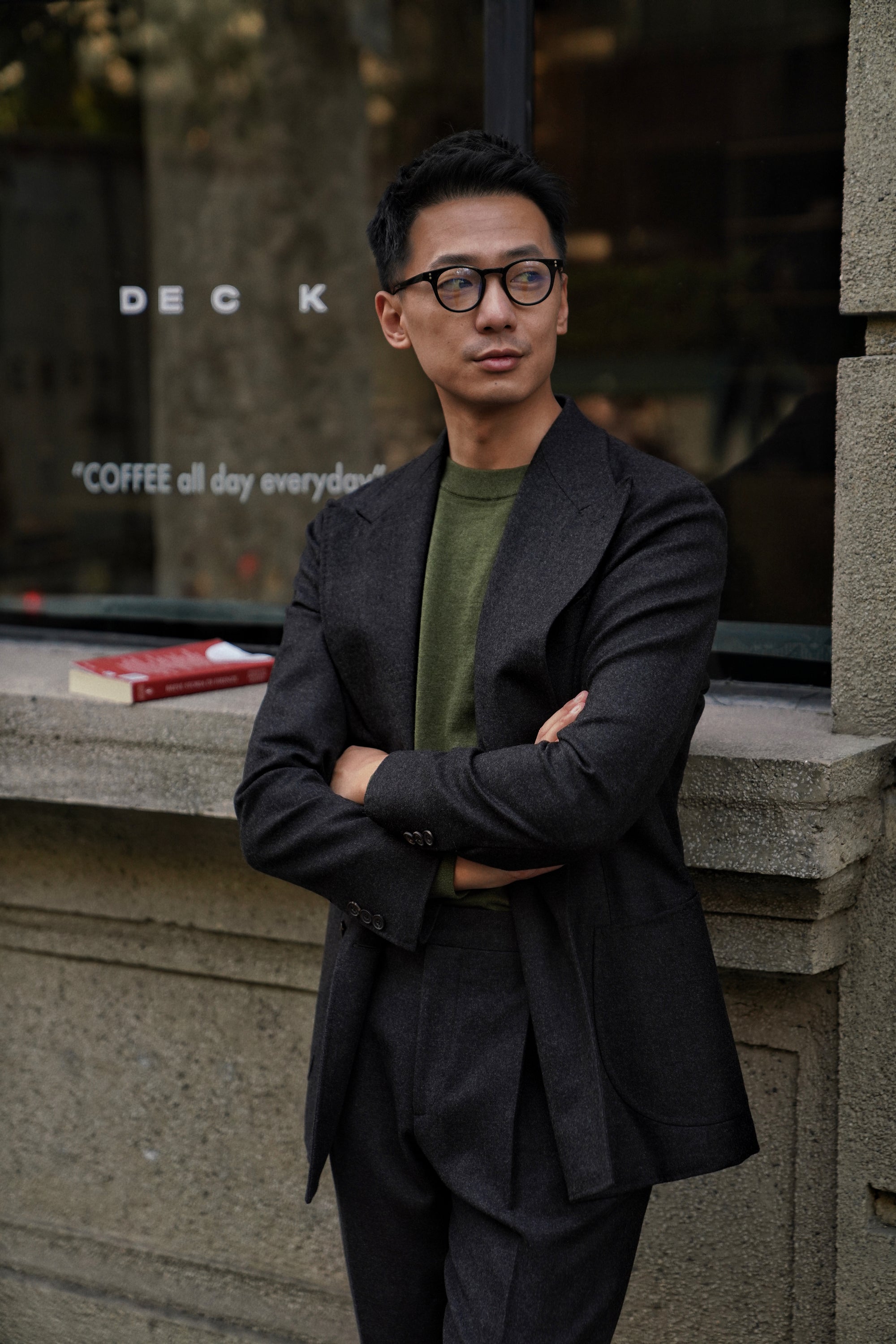 Olive Long Sleeve Crew Neck Jumper