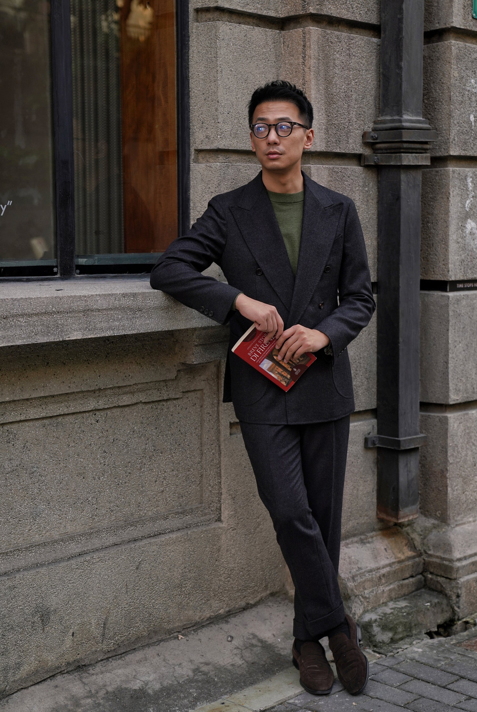 Olive Long Sleeve Crew Neck Jumper