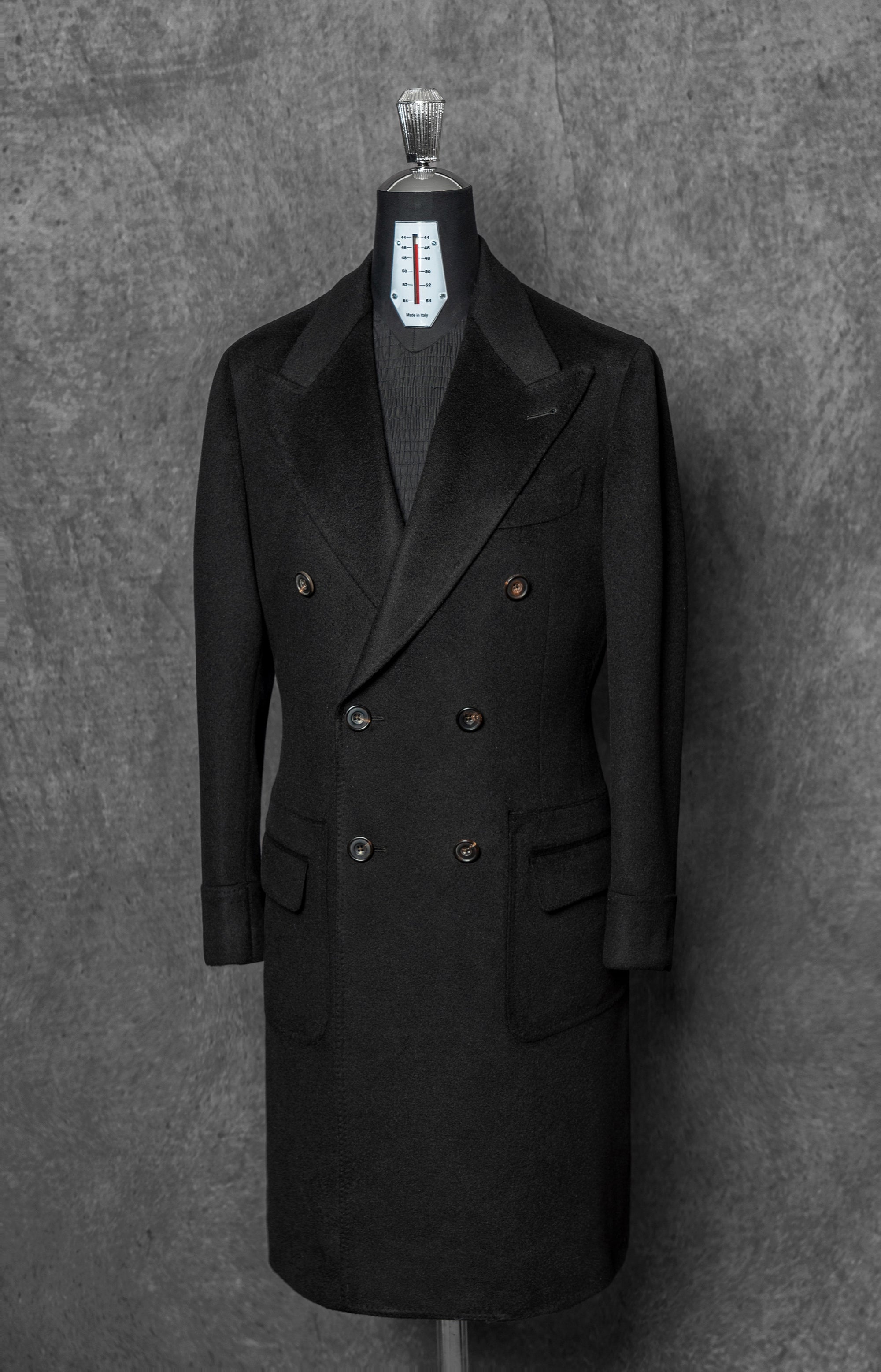 Black Wool Polo Coat