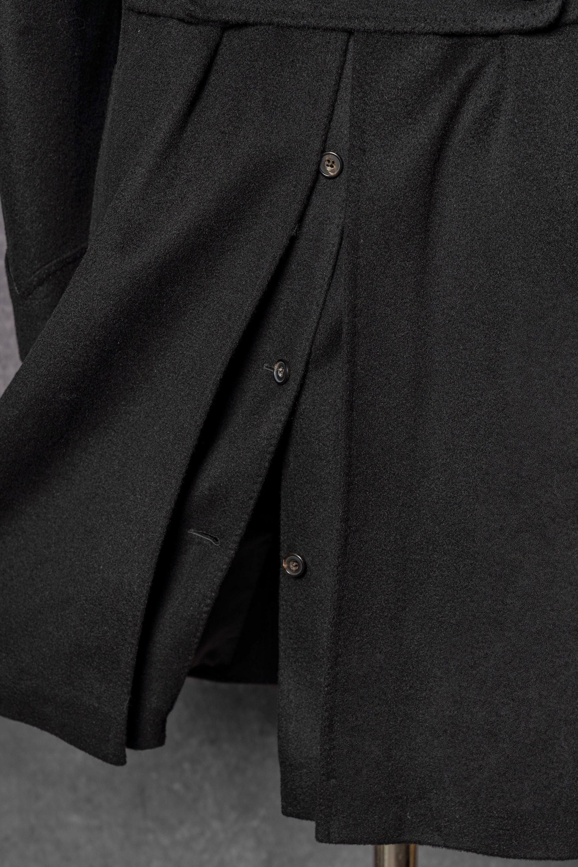 Black Wool Polo Coat