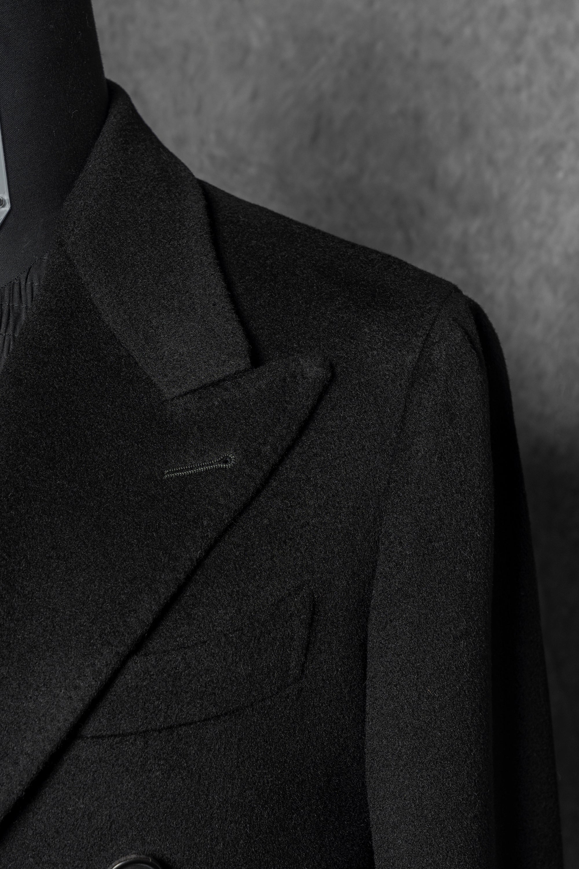 Black Wool Polo Coat