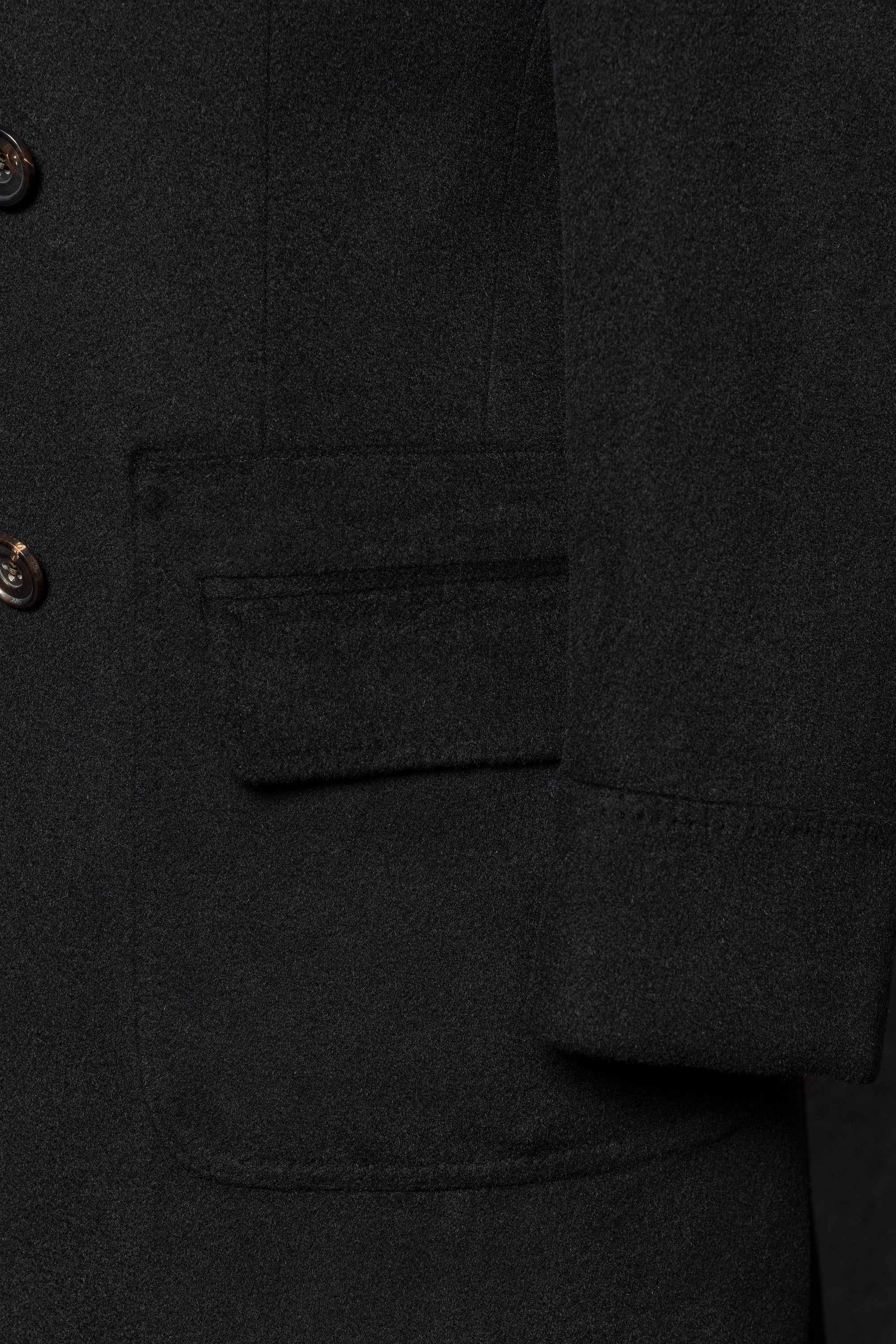 Black Wool Polo Coat