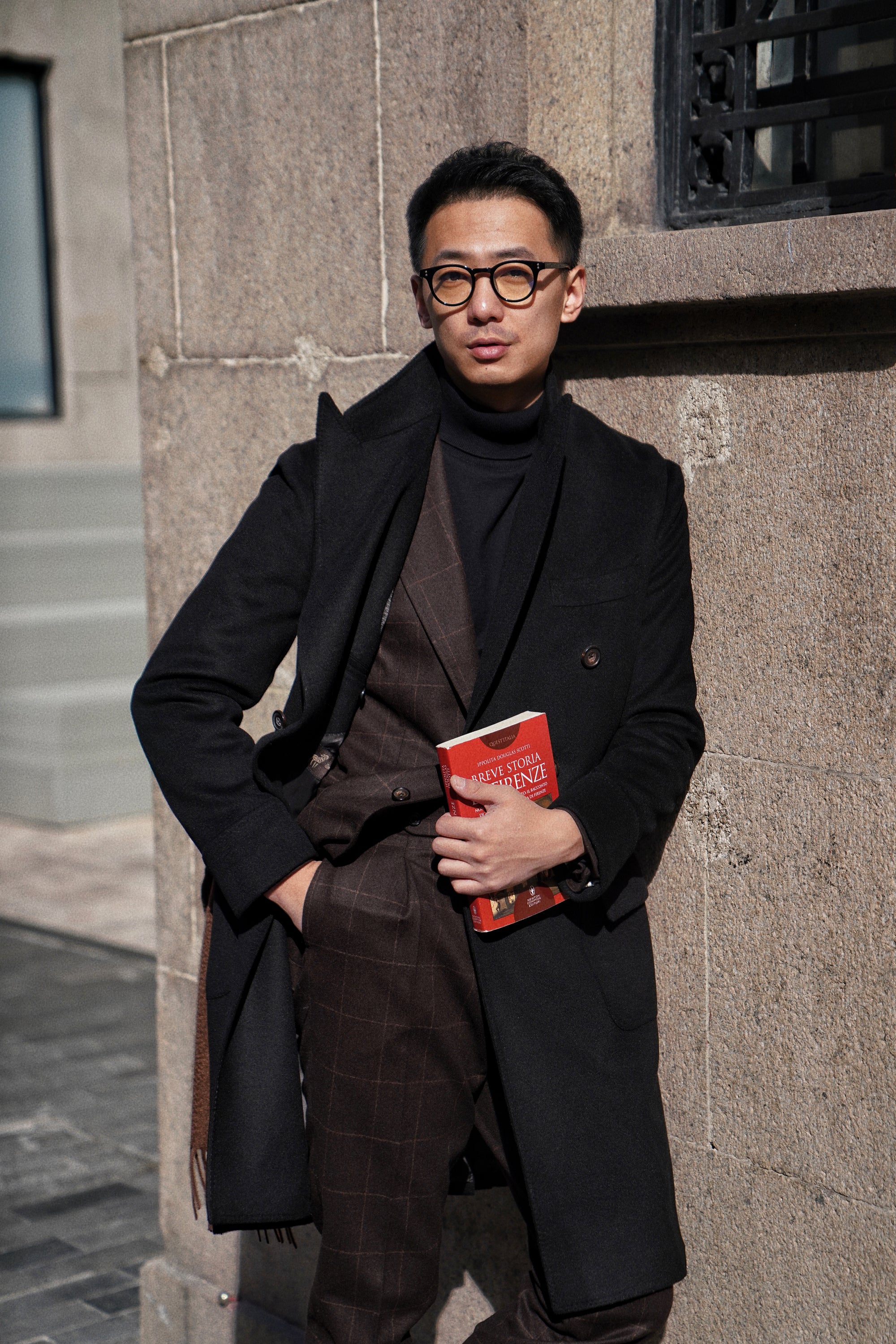Black Wool Polo Coat