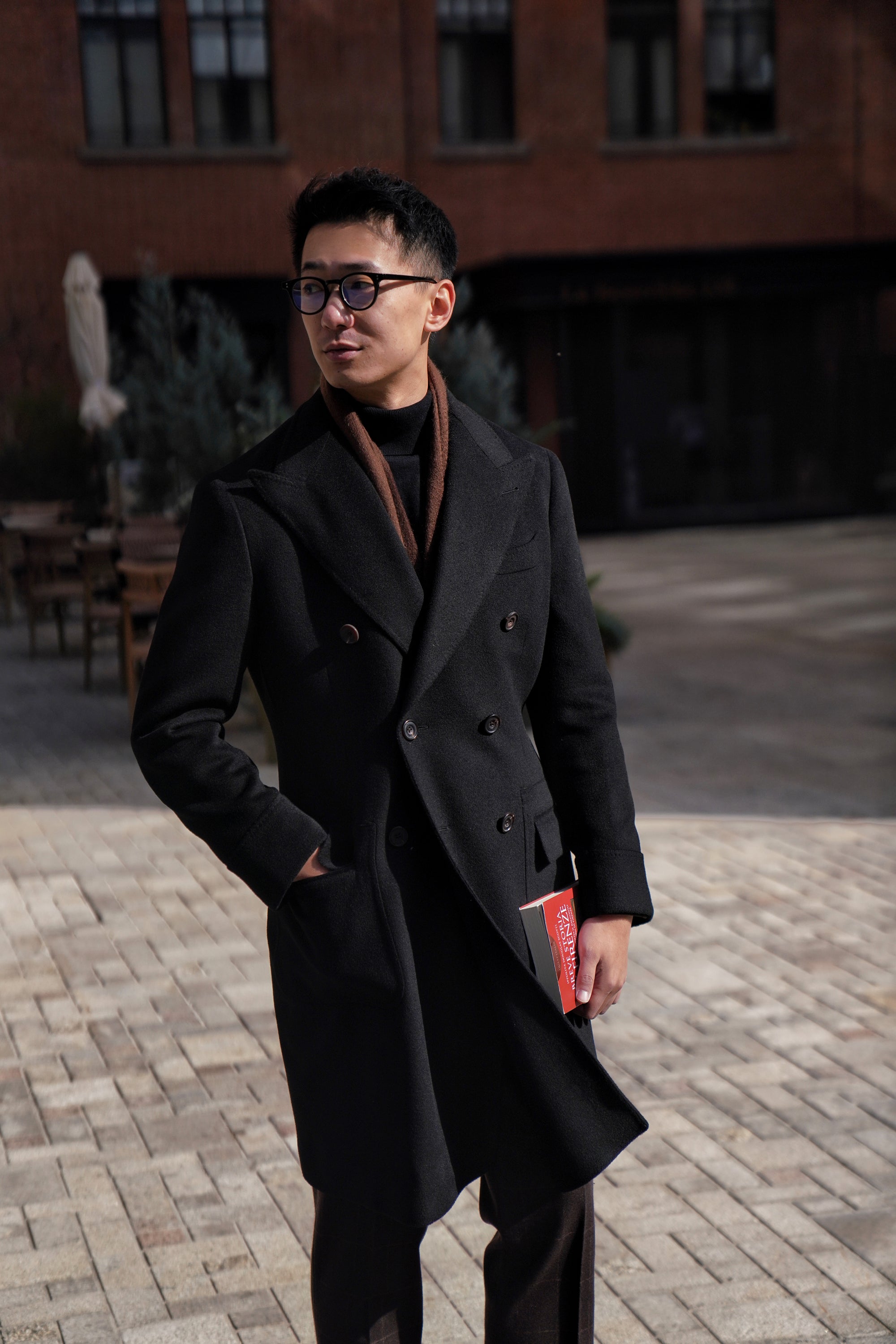 Black Wool Polo Coat