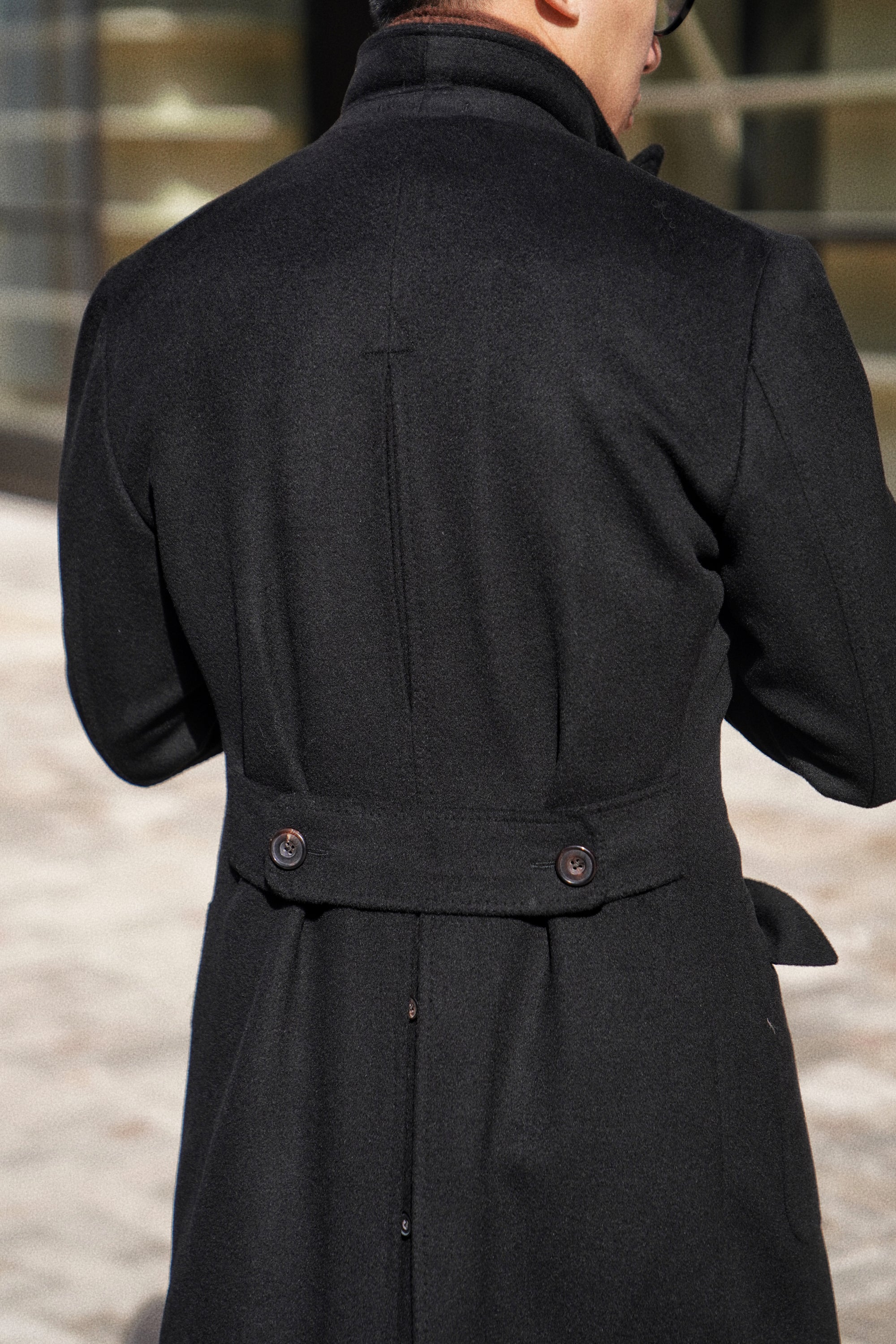 Black Wool Polo Coat