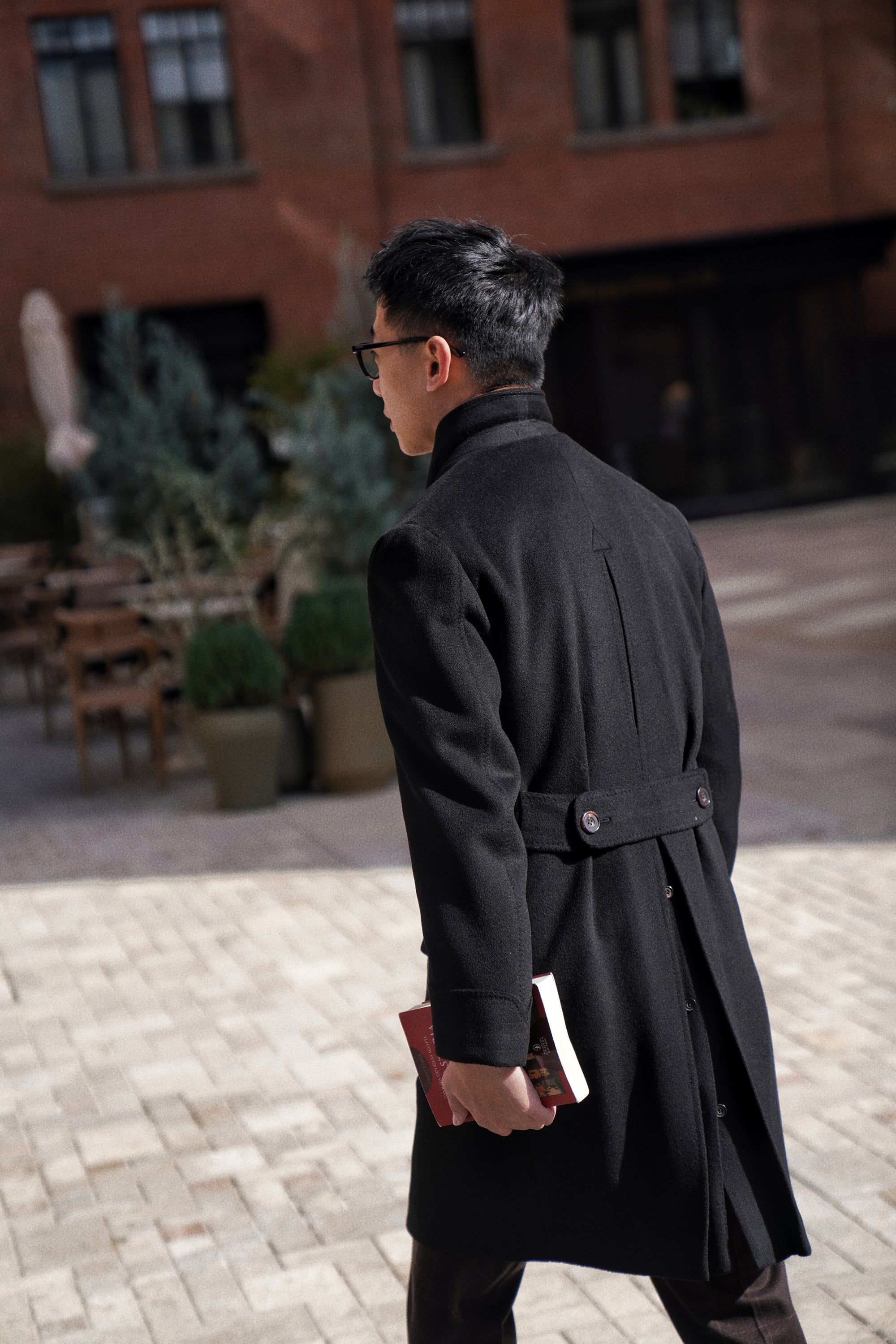 Black Wool Polo Coat
