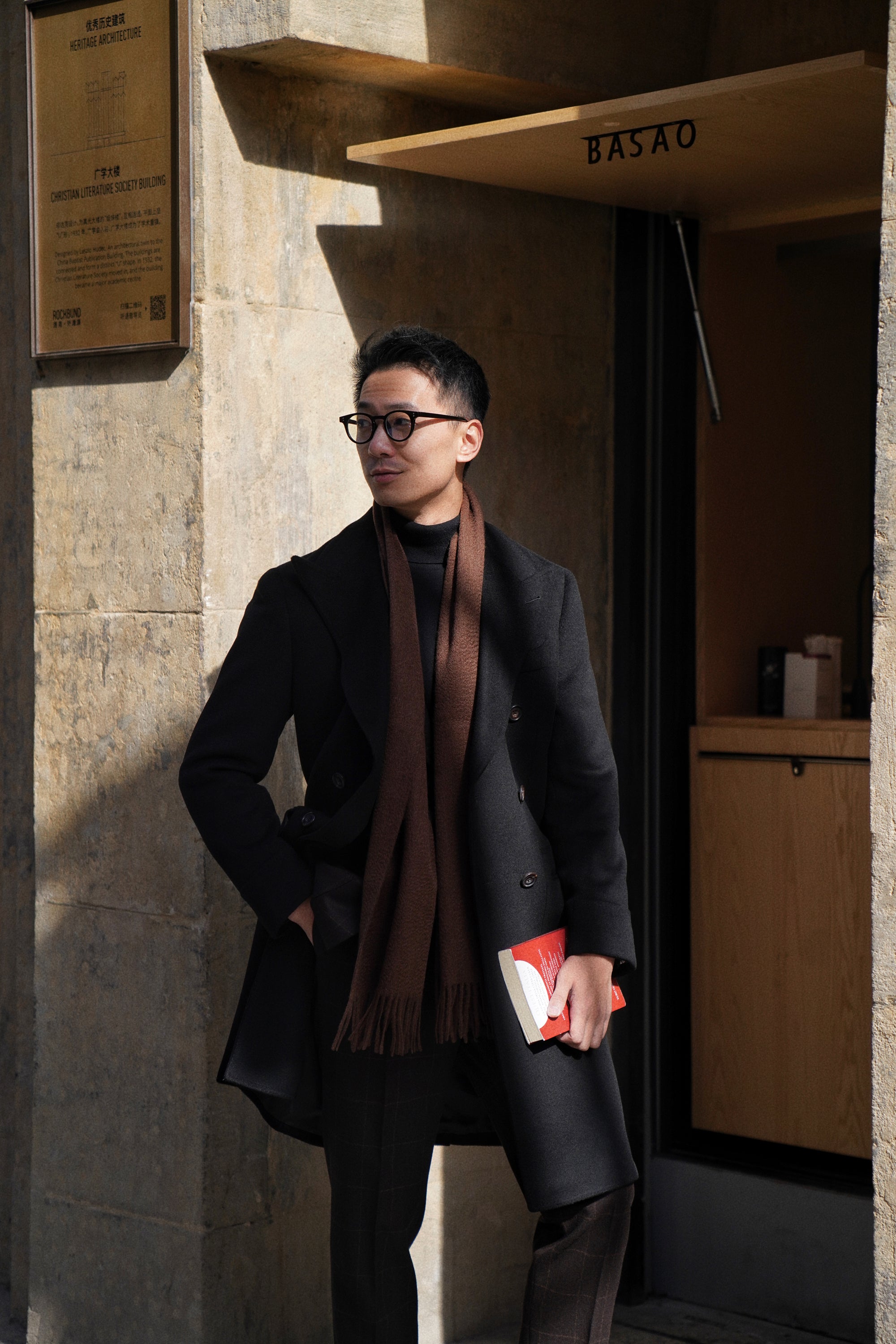 Black Wool Polo Coat